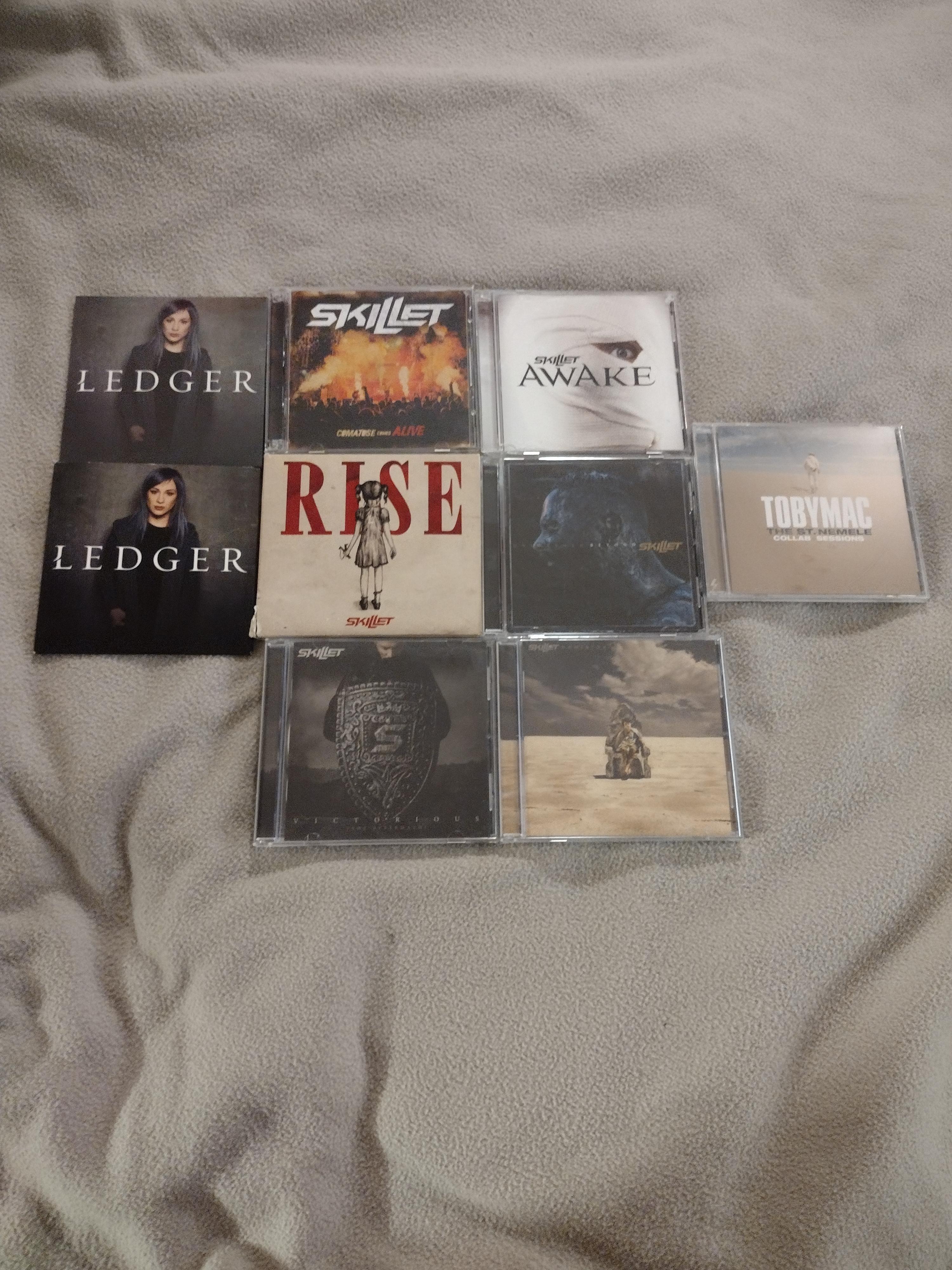 My Skillet/LEDGER album collection so far. I am trying to get Jen's