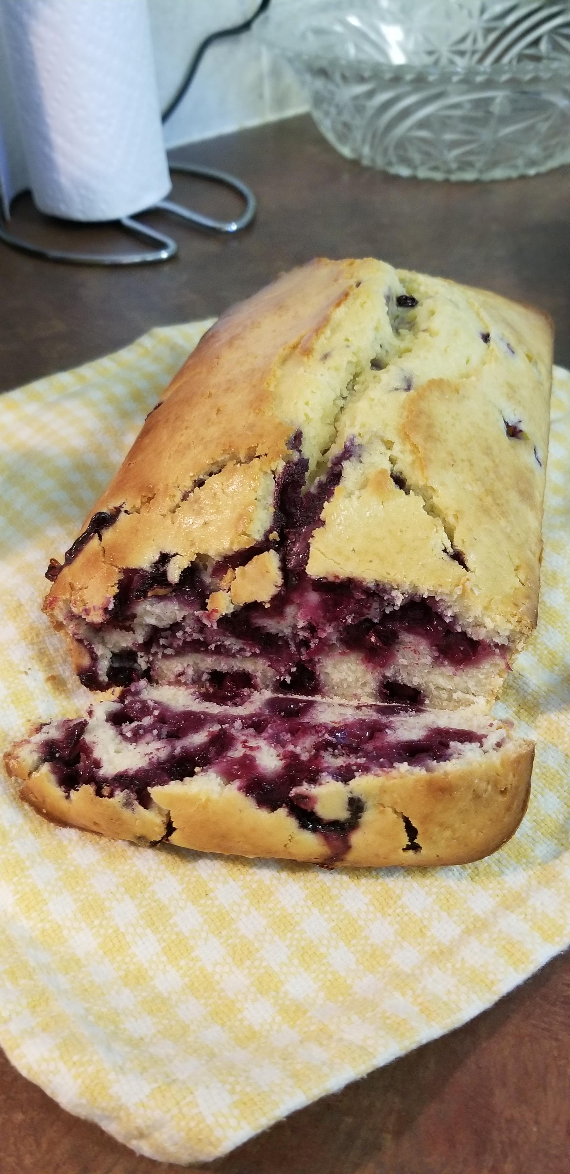 Blueberry Muffin Bread made with fresh picked blueberries Baking
