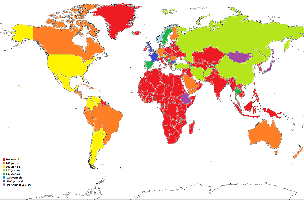the year that countries were founded r/MapPorn