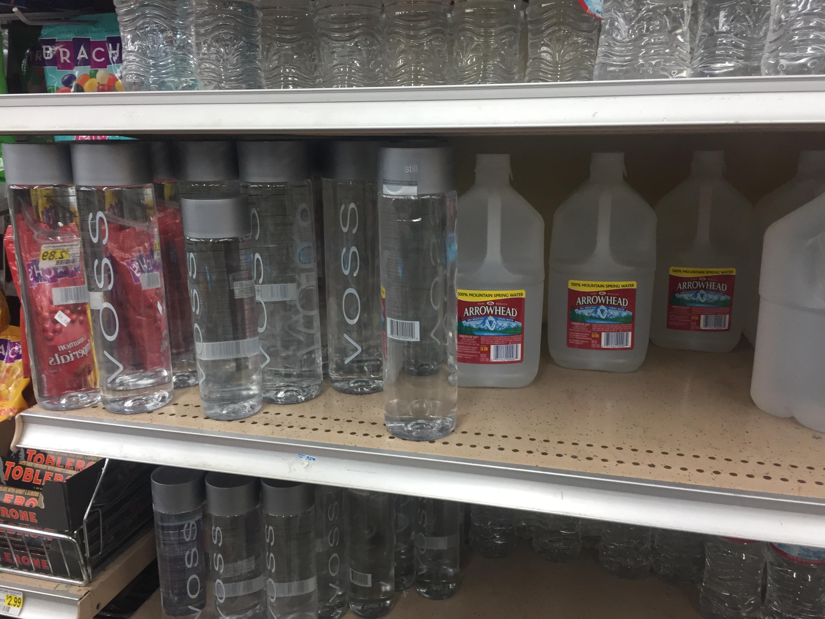 Norwegian bottled water (VOSS) being sold in the Californian desert