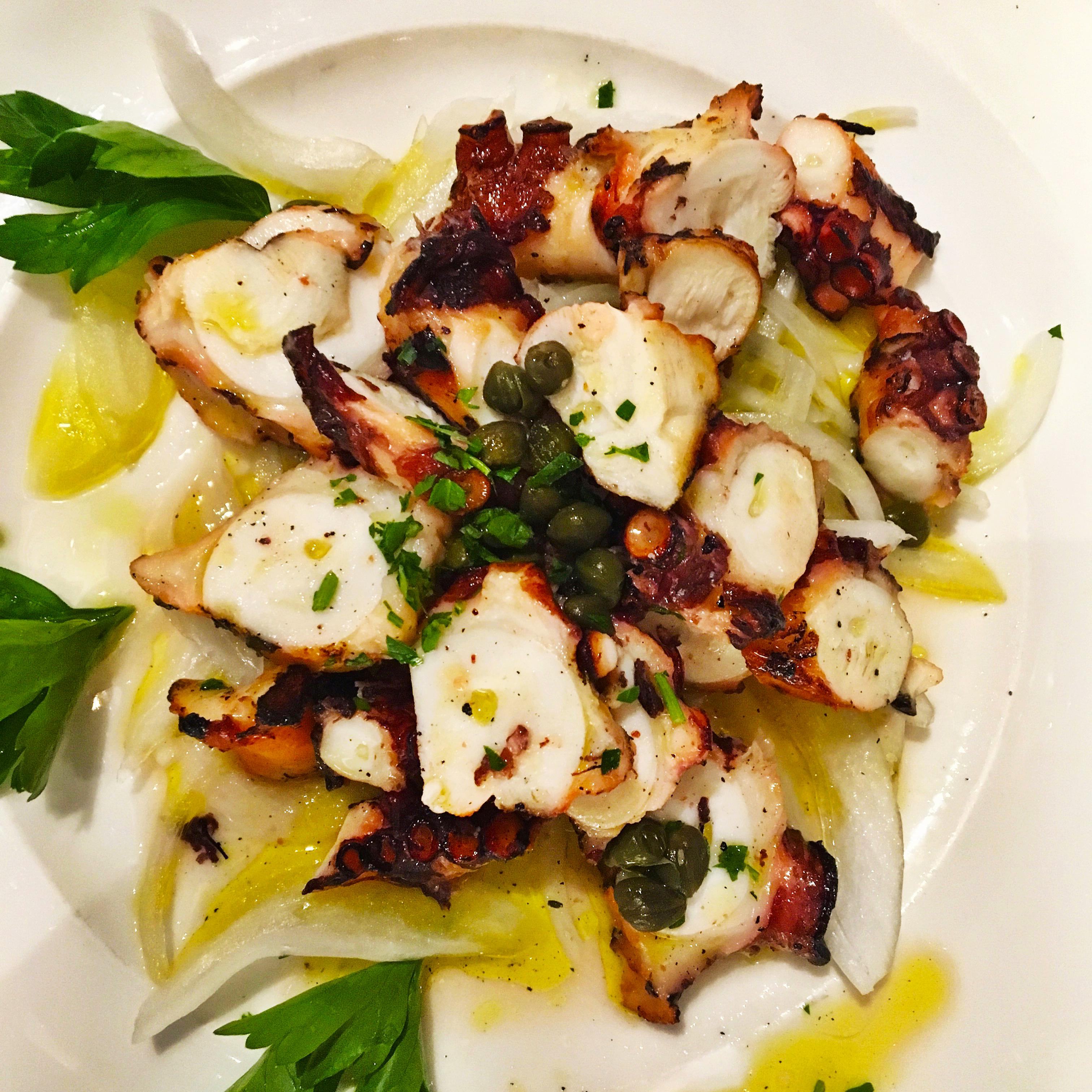 [I Ate] Grilled Octopus with Olive Oil, Onions, and Capers r/food