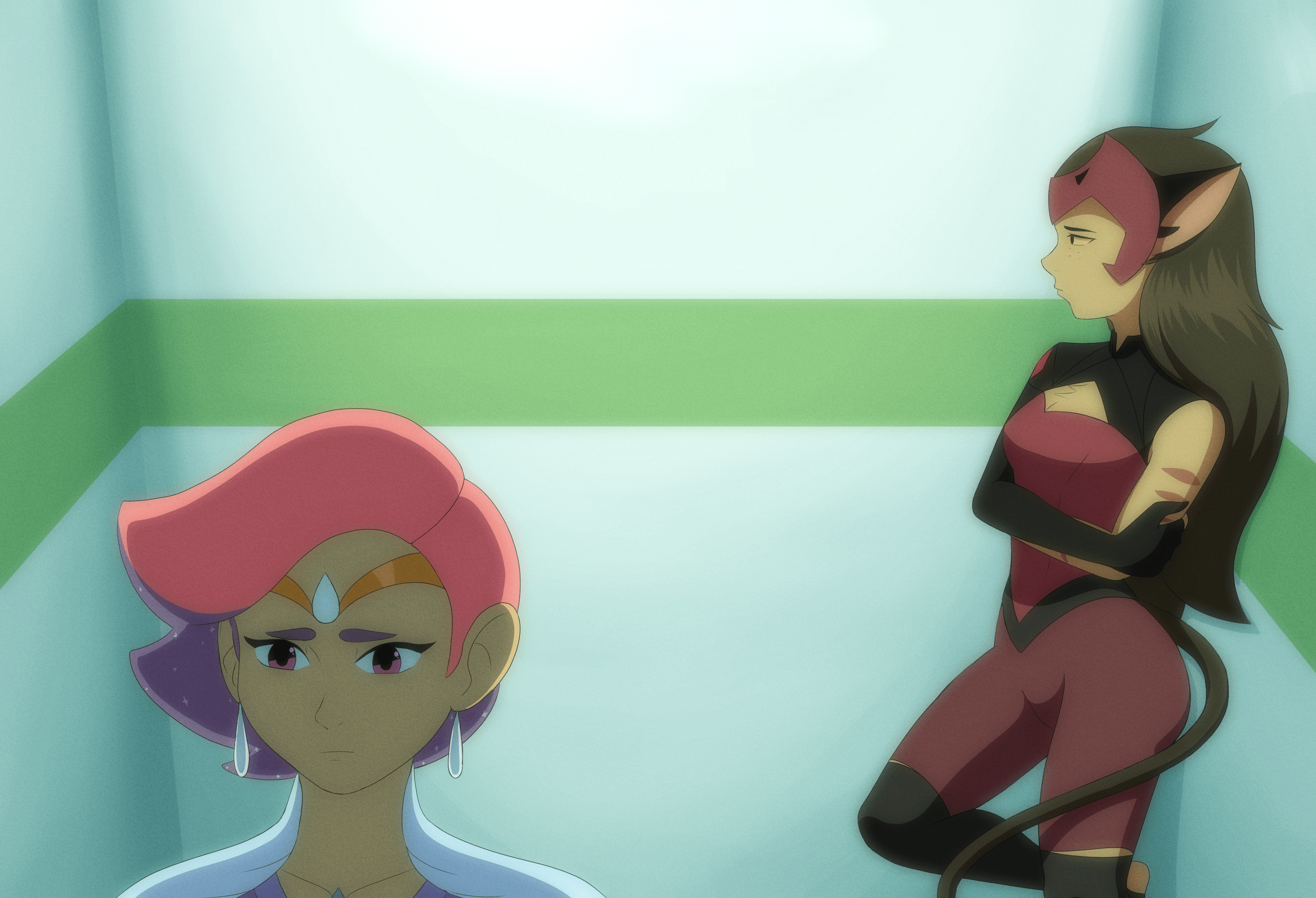 Glimmer and Catra getting around Horde Prime's ship PrincessesOfPower