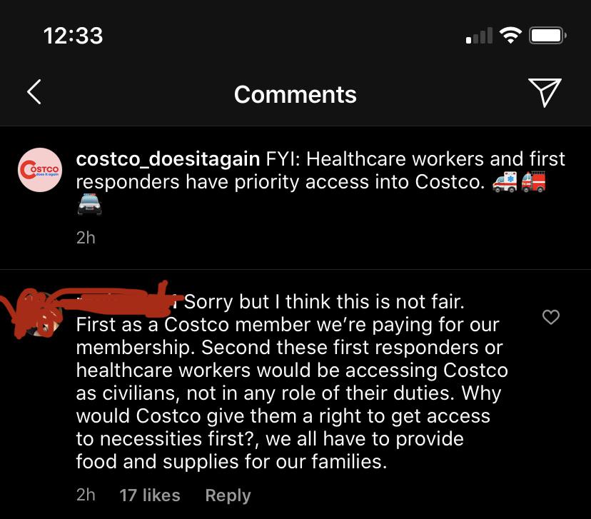 Costco trying to help out healthcare workers and first responders isn’t