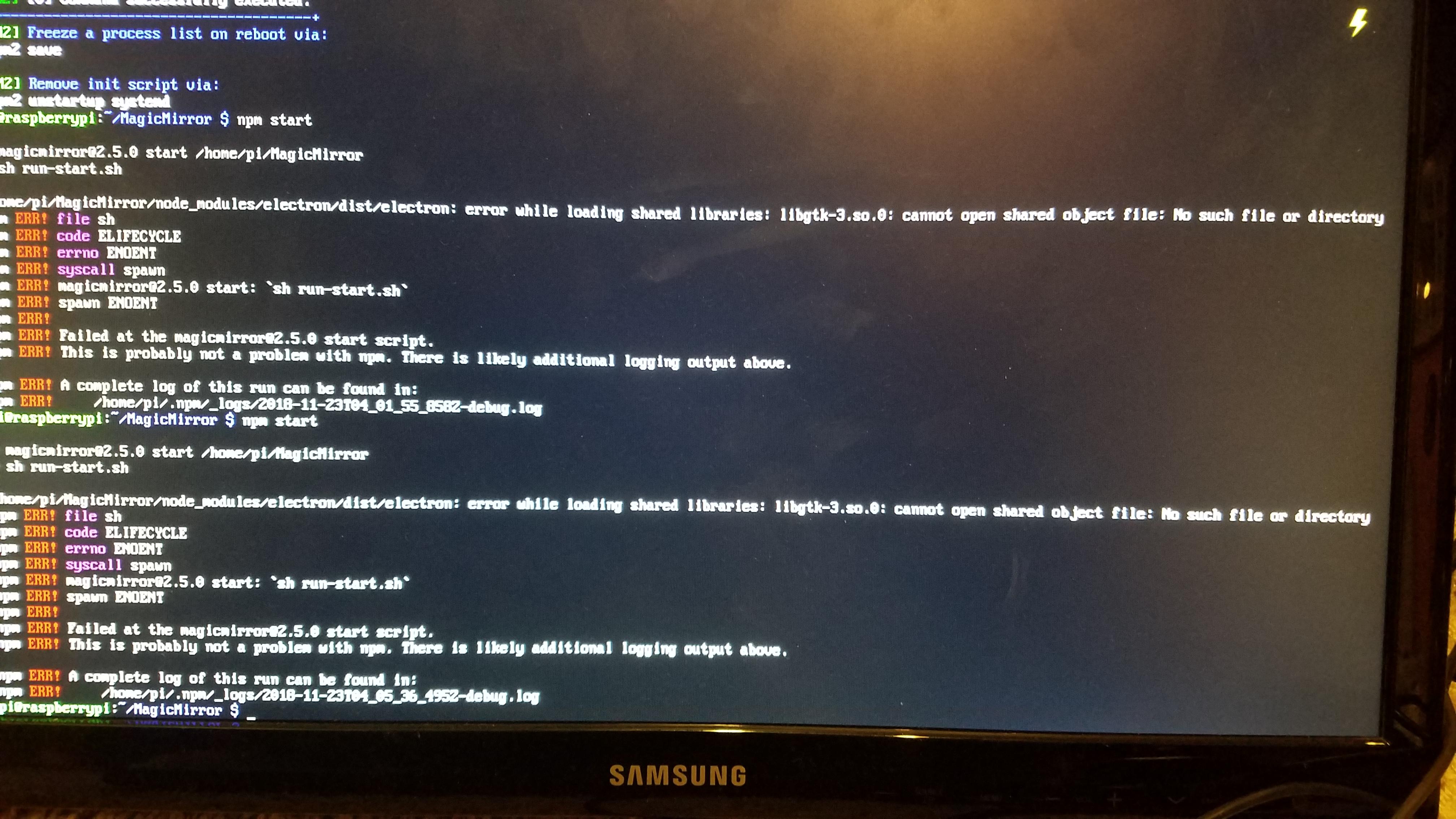 Magic Mirror Won't Start r/smartmirrors