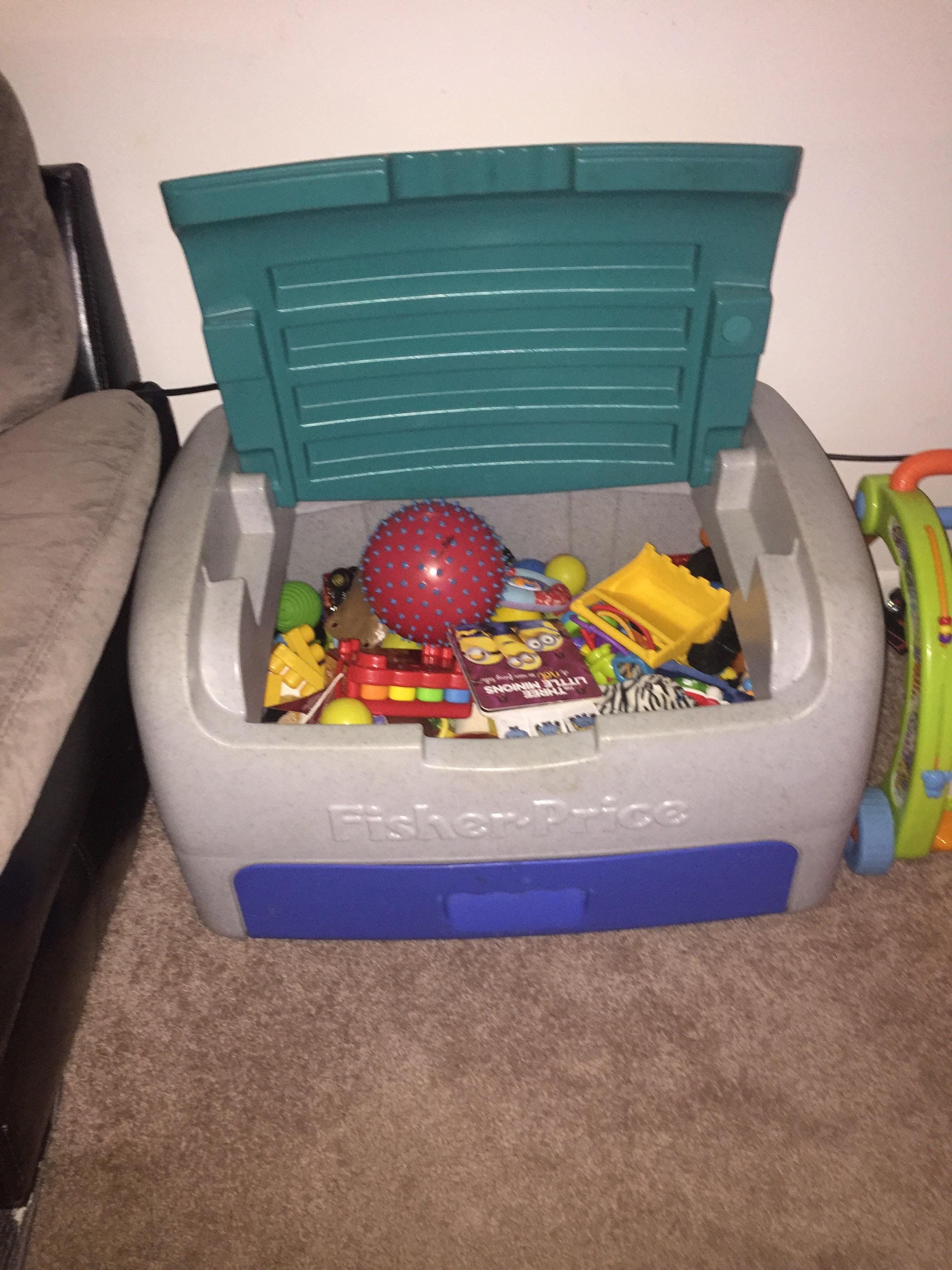 After looking for toy storage boxes at stores and seeing how expensive