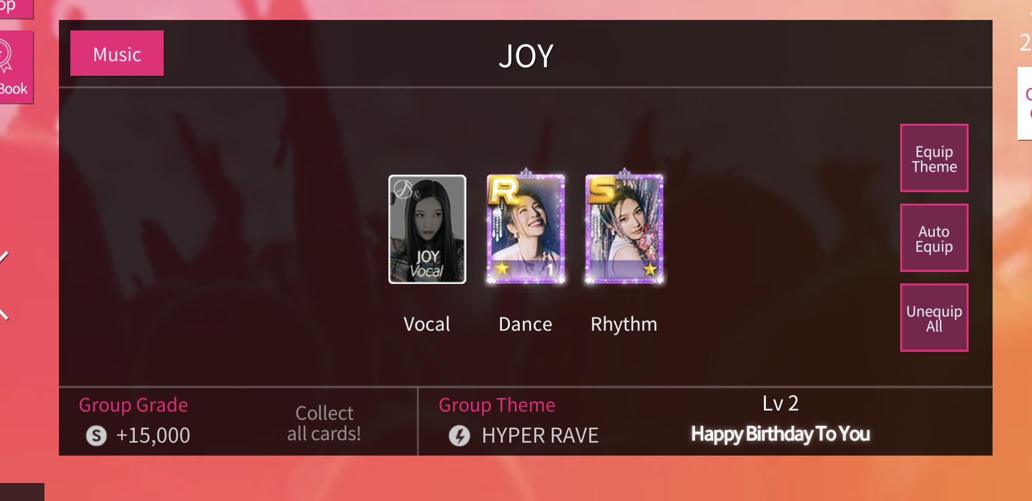 any tips to get joy vocal le card? r/superstarsmtown