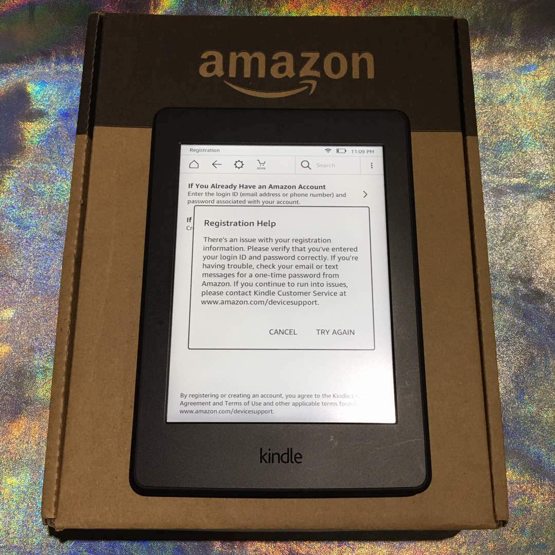 Kindle Paperwhite unable to be registered. Any idea to solve this