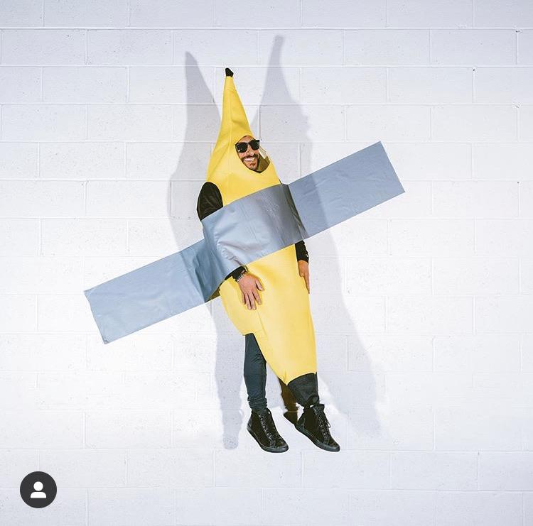 bananaman taped to a wall r/pics