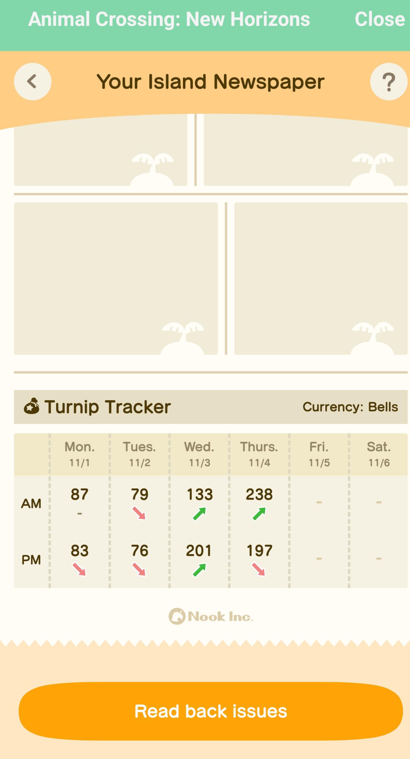 Nook link app now comes with a turnip tracker r/AnimalCrossing