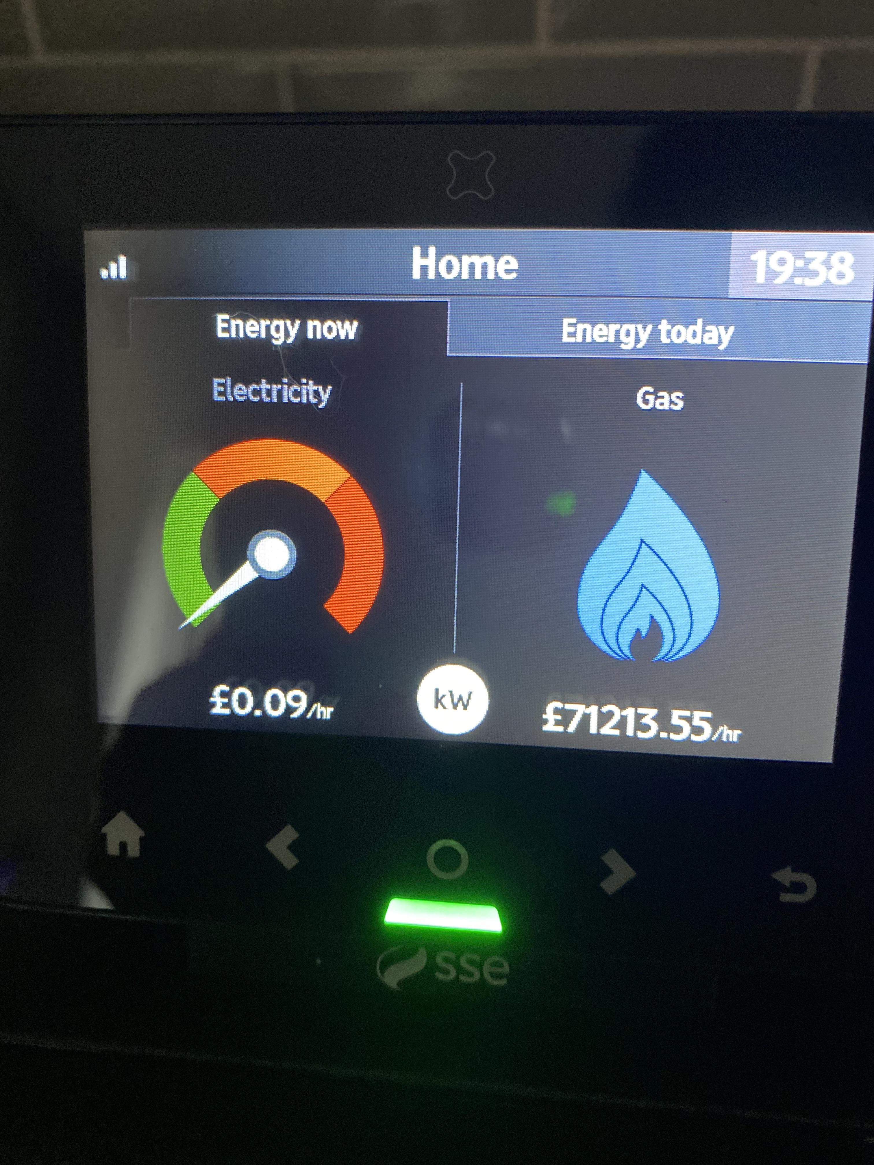 SSE came around today to fix the gas meter that never worked before, I