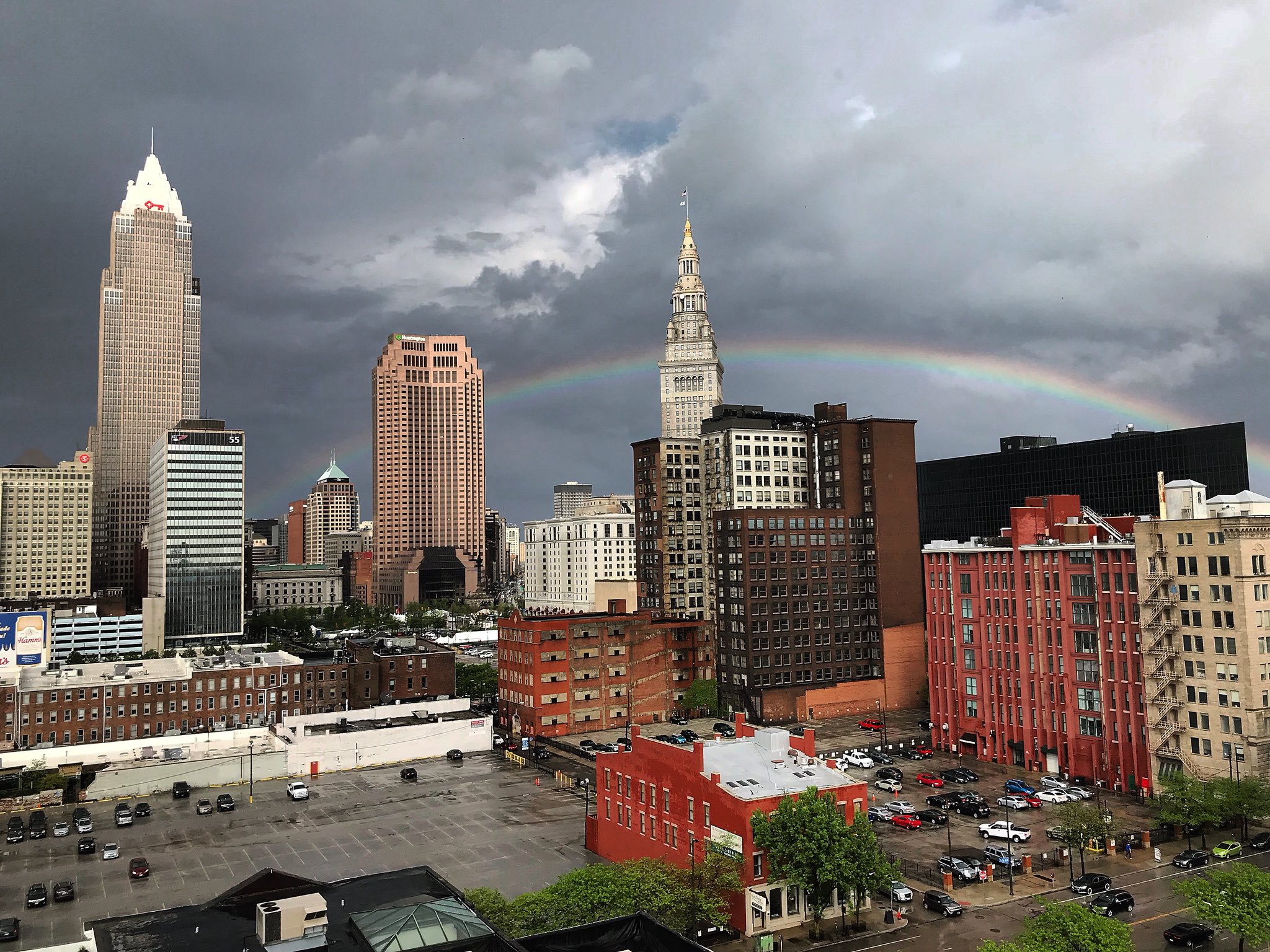 Even beautiful during the rain (pic credit jaymendyka) r/Cleveland