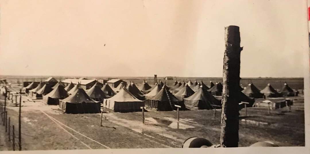 WWII German POW camp in Gueydan, Louisiana, c 1945; [1080x537] r