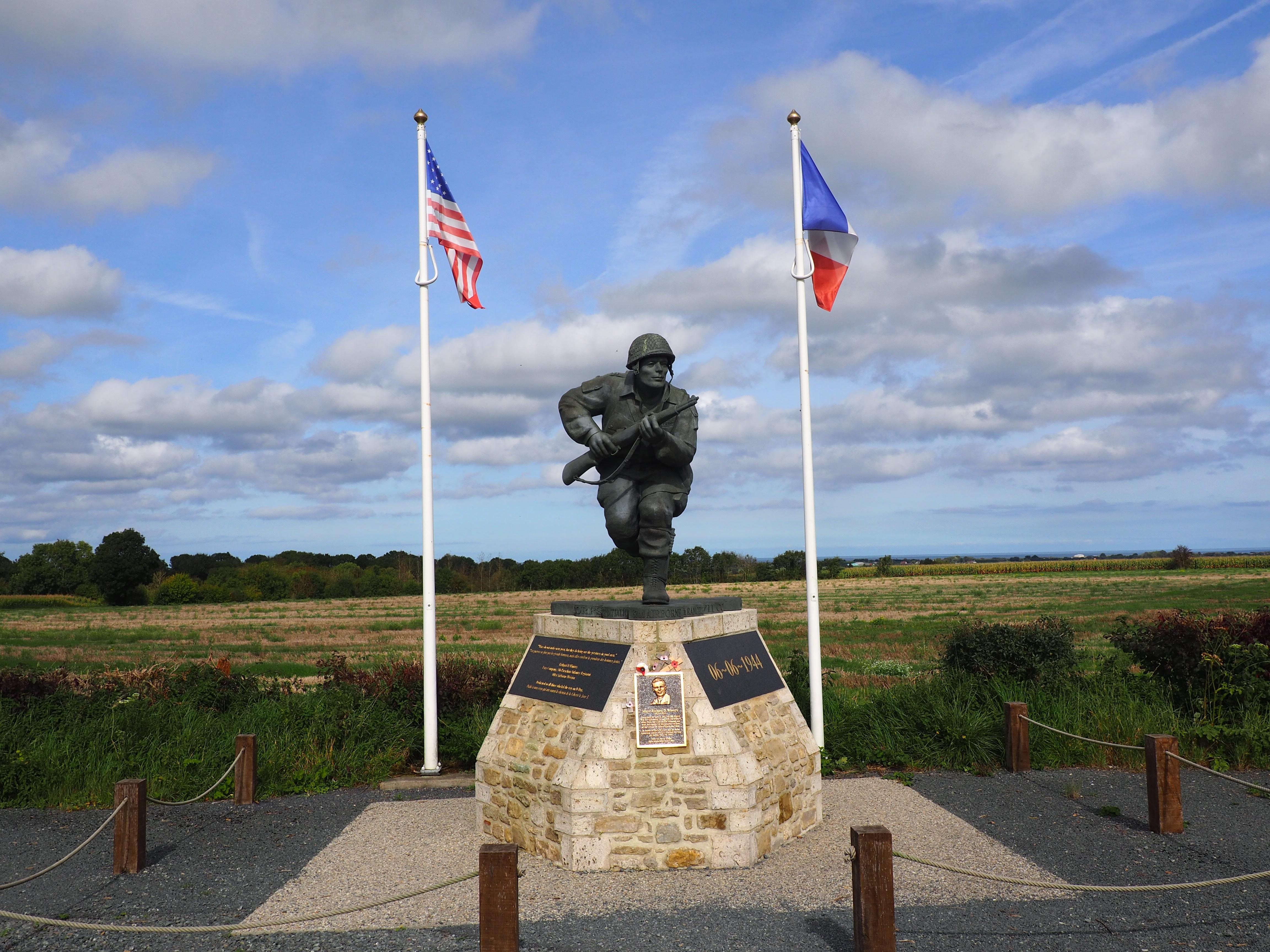 Dick Winters Statue, Sainte Marie Du Mont, Normandy, France r/ww2