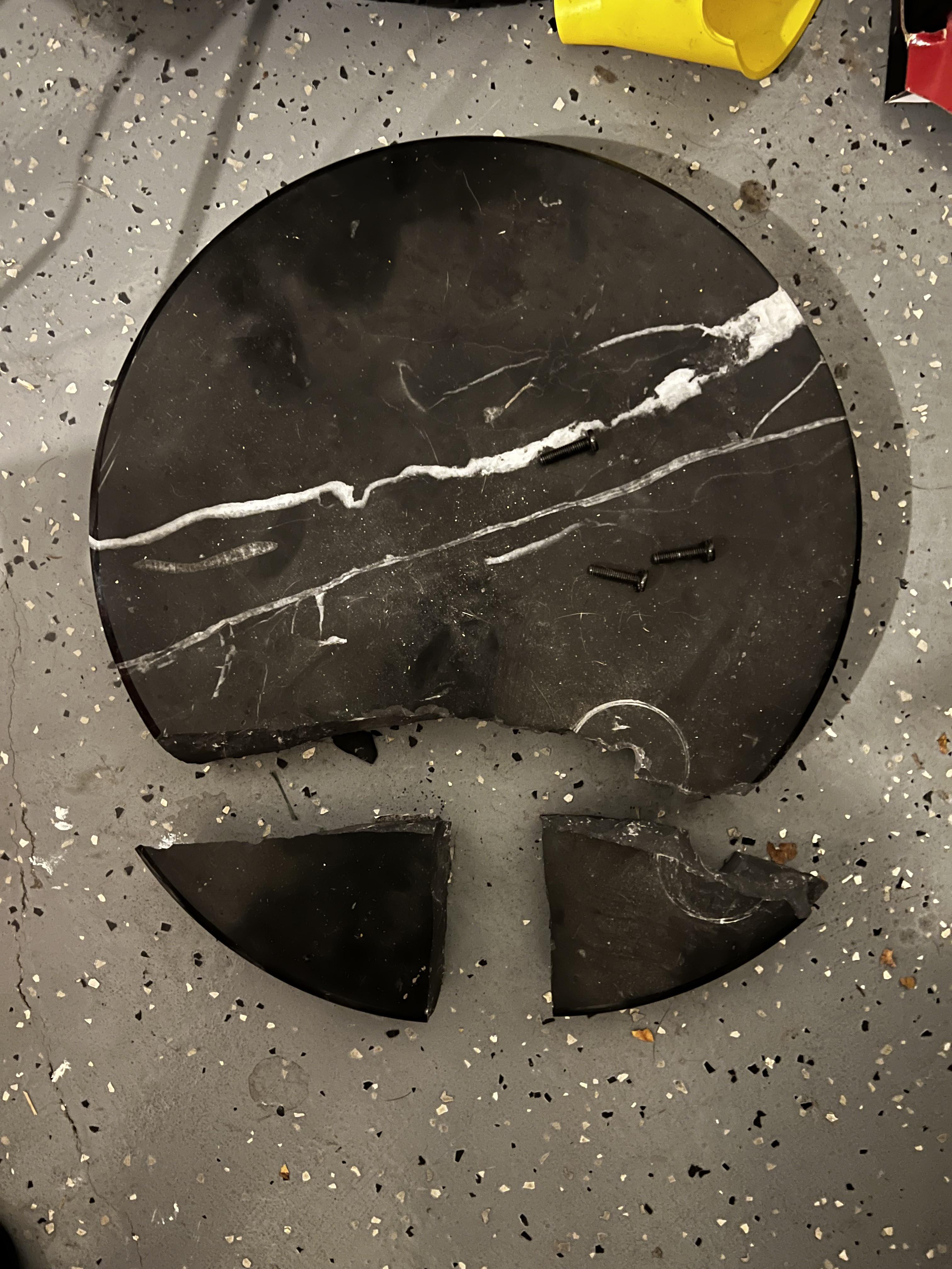 Movers broke 18” marble lamp base. Can this be fixed? Can’t get a