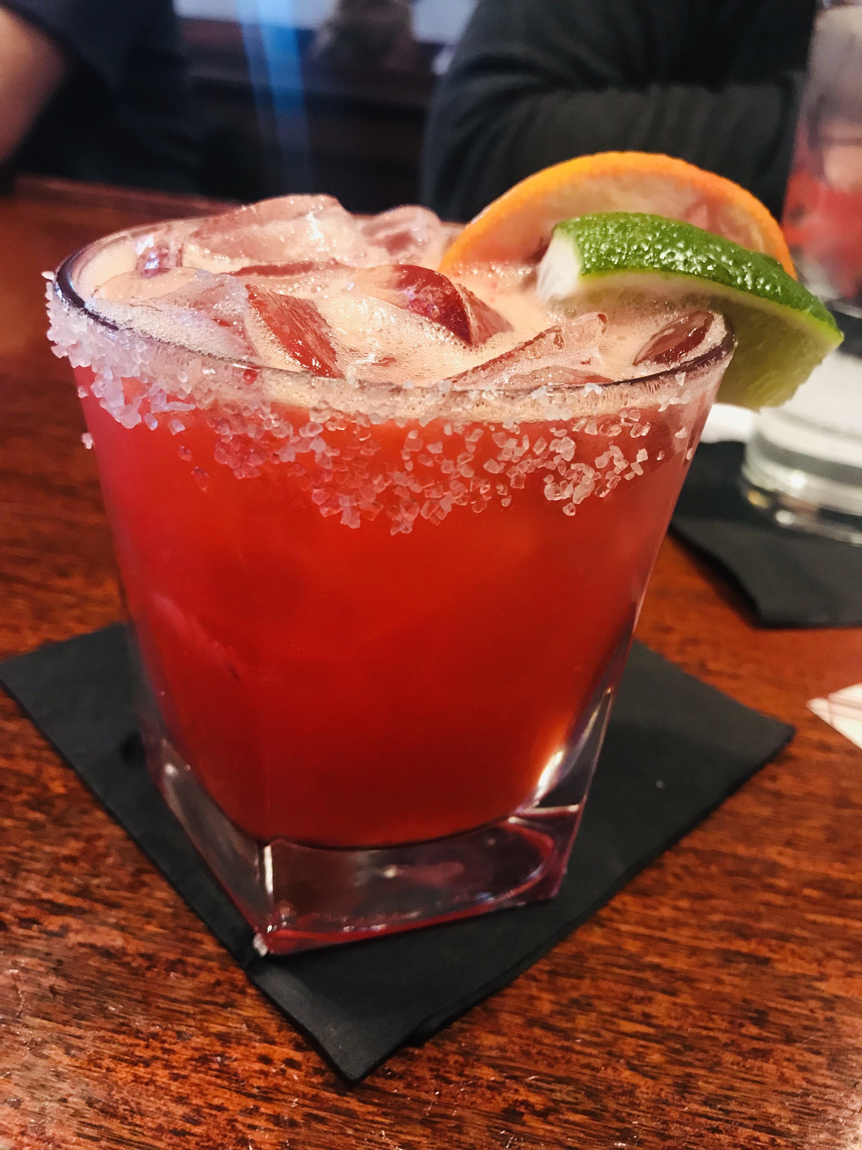 Blood Orange Margarita with freshly squeezed blood orange and lime