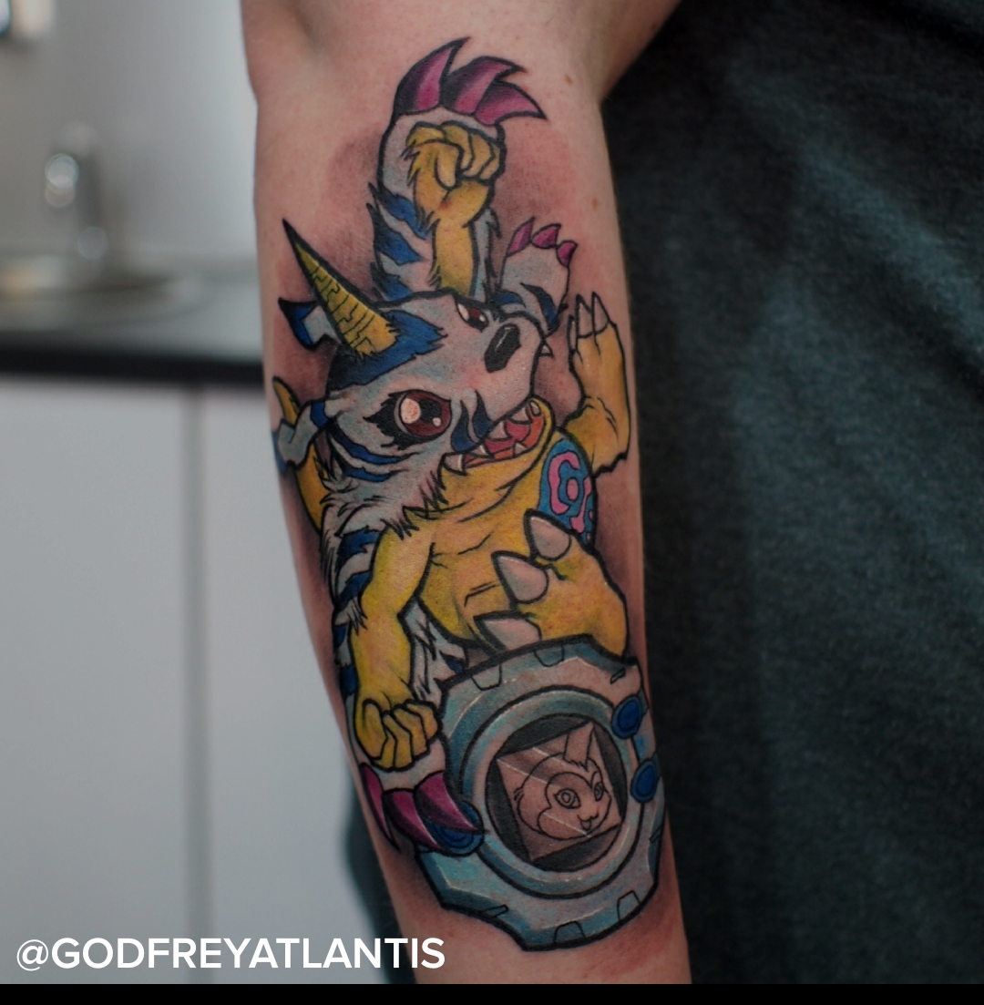 Gabumon I tattooed yesterday! I'm a tattooer in Melbourne Australia