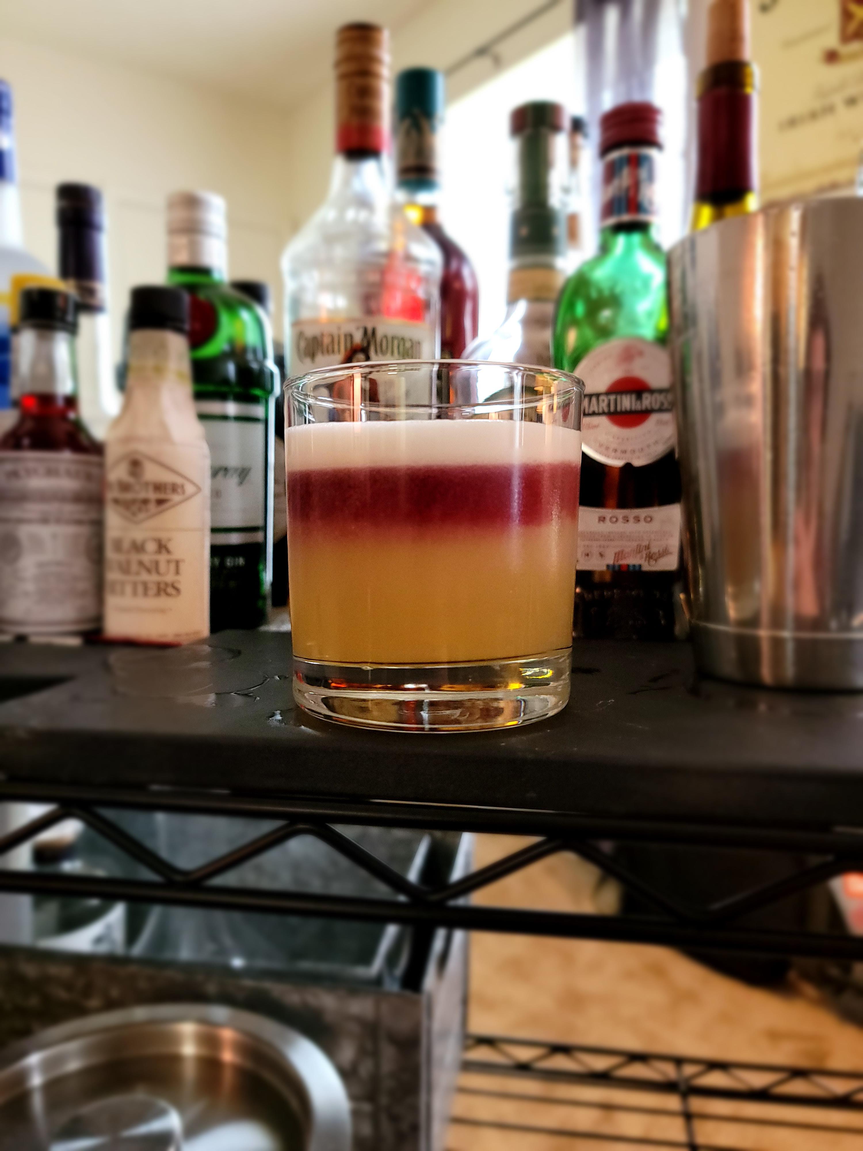 Some one asked how the red wine floater would look in a New York Sour