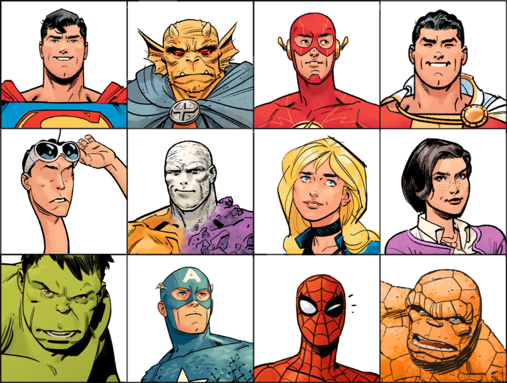 Marvel & DC Character Headshots by Doc Shaner