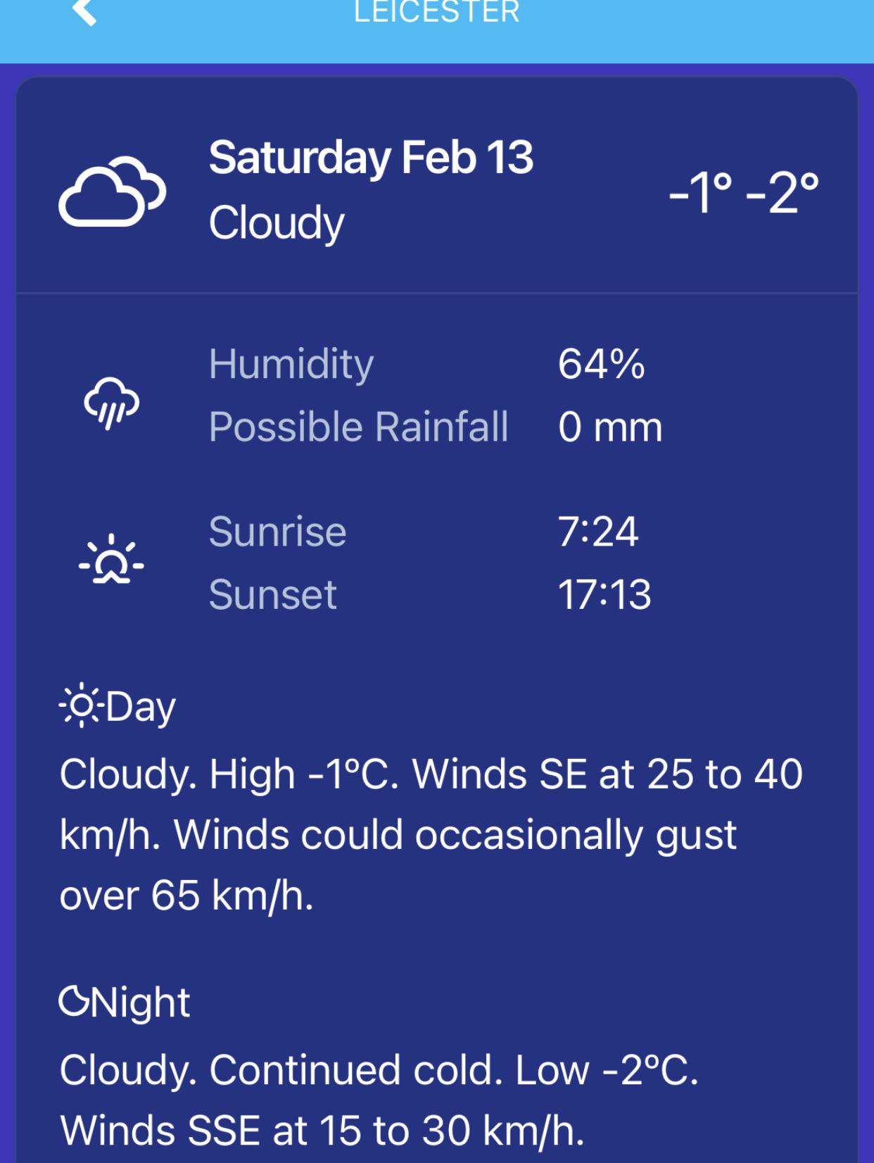 Weather Forecast for Leicester r/Leicester_info