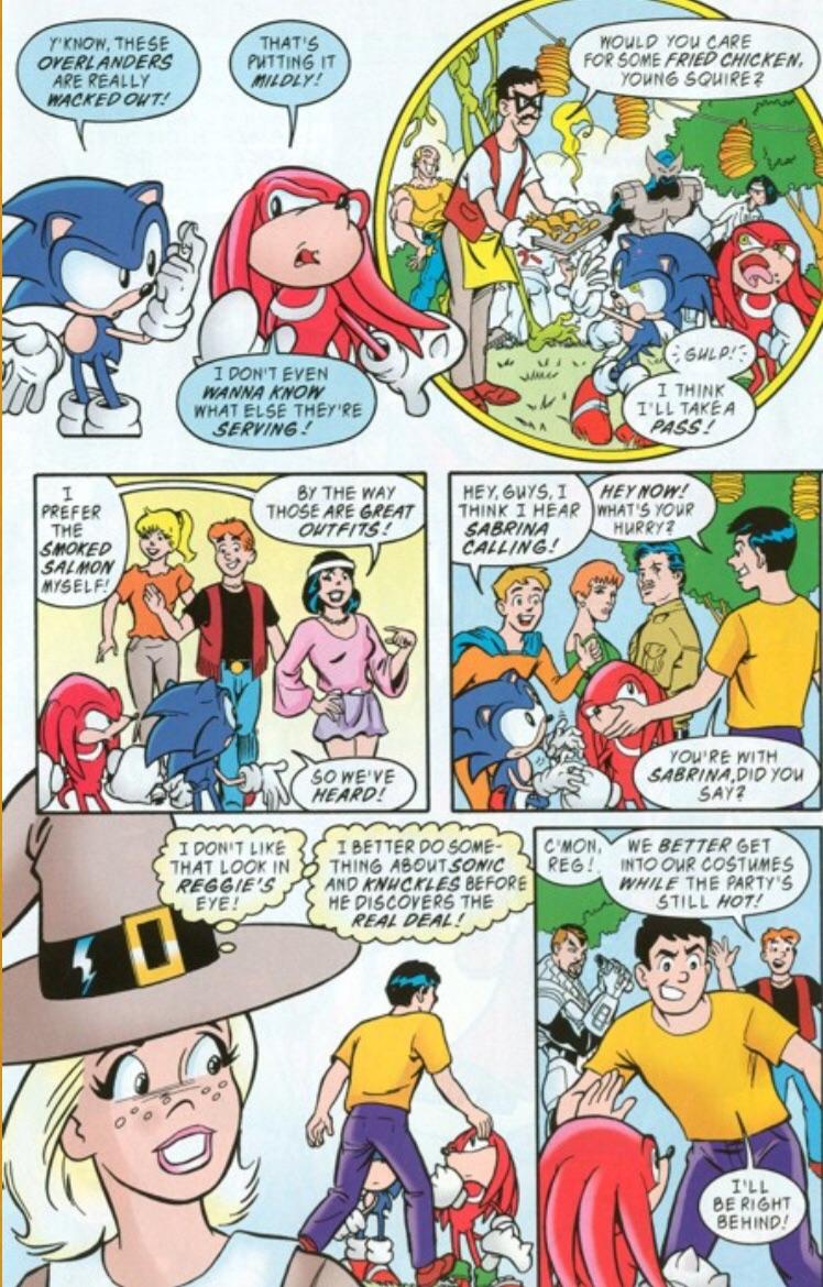 That time Archie met Sonic and Knuckles at a party (will most