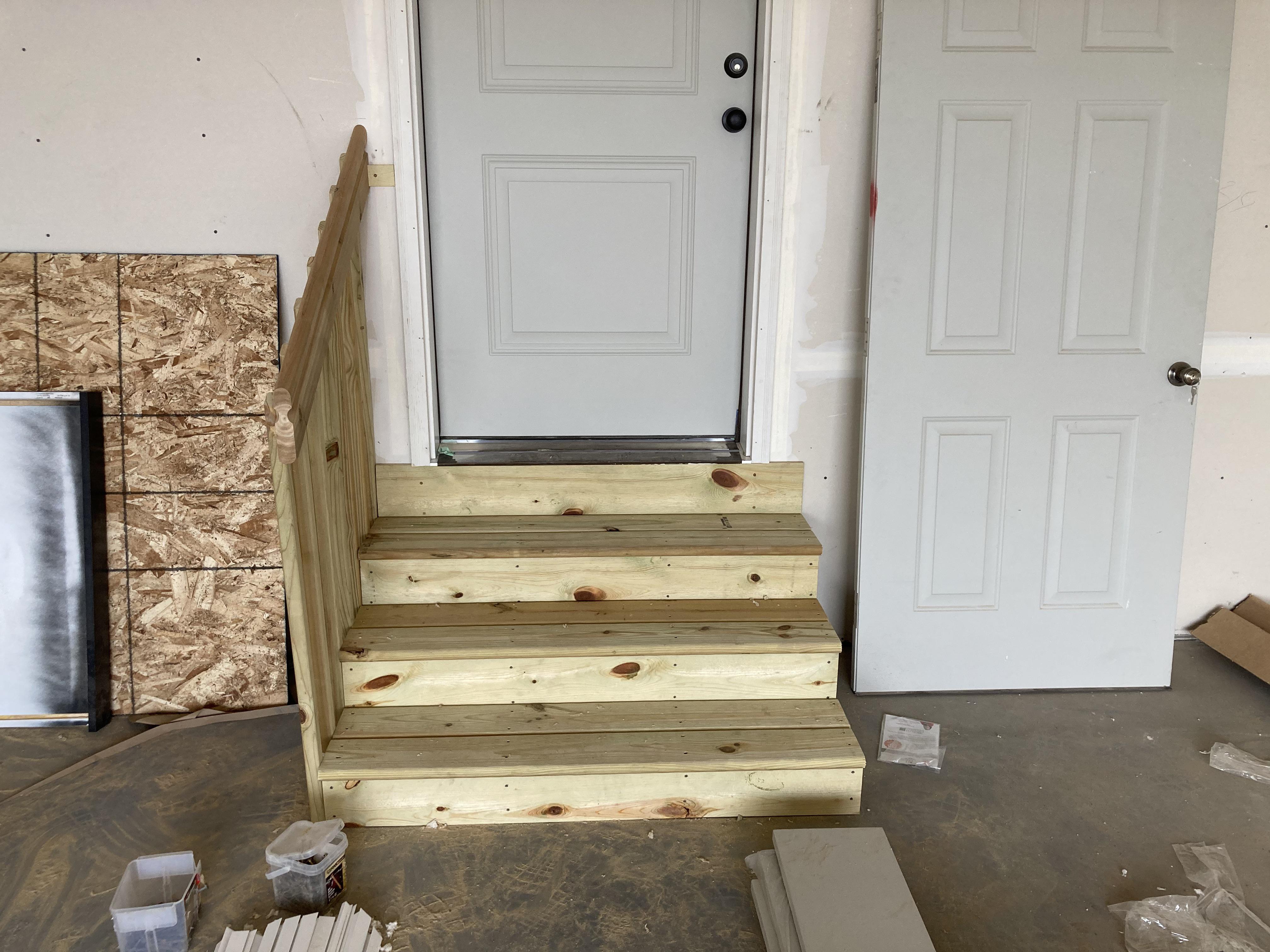 Step or get left, simple quick greentreat garage steps r/woodworking