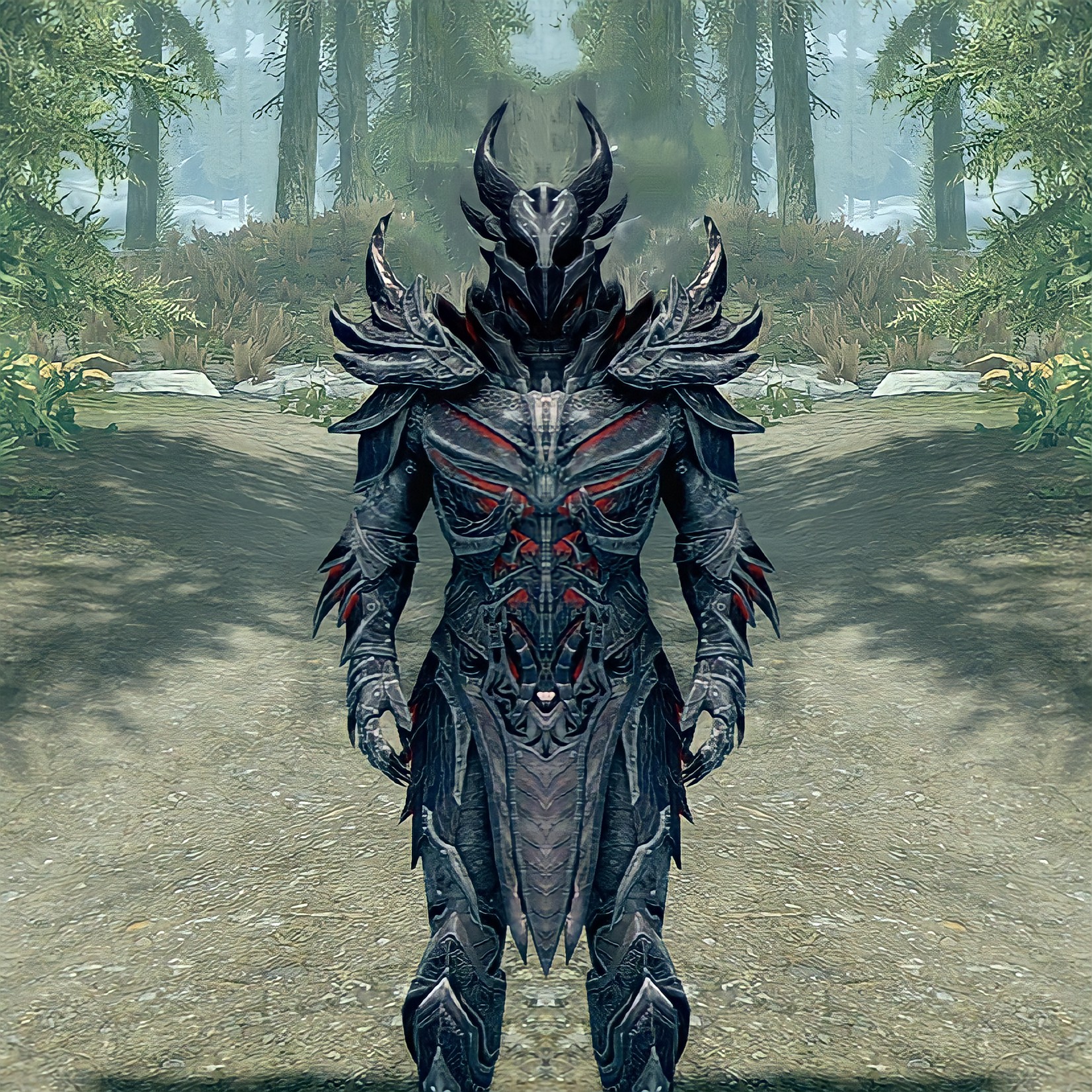 I reedited my symmetrical Daedric Armour to have the largest horns and
