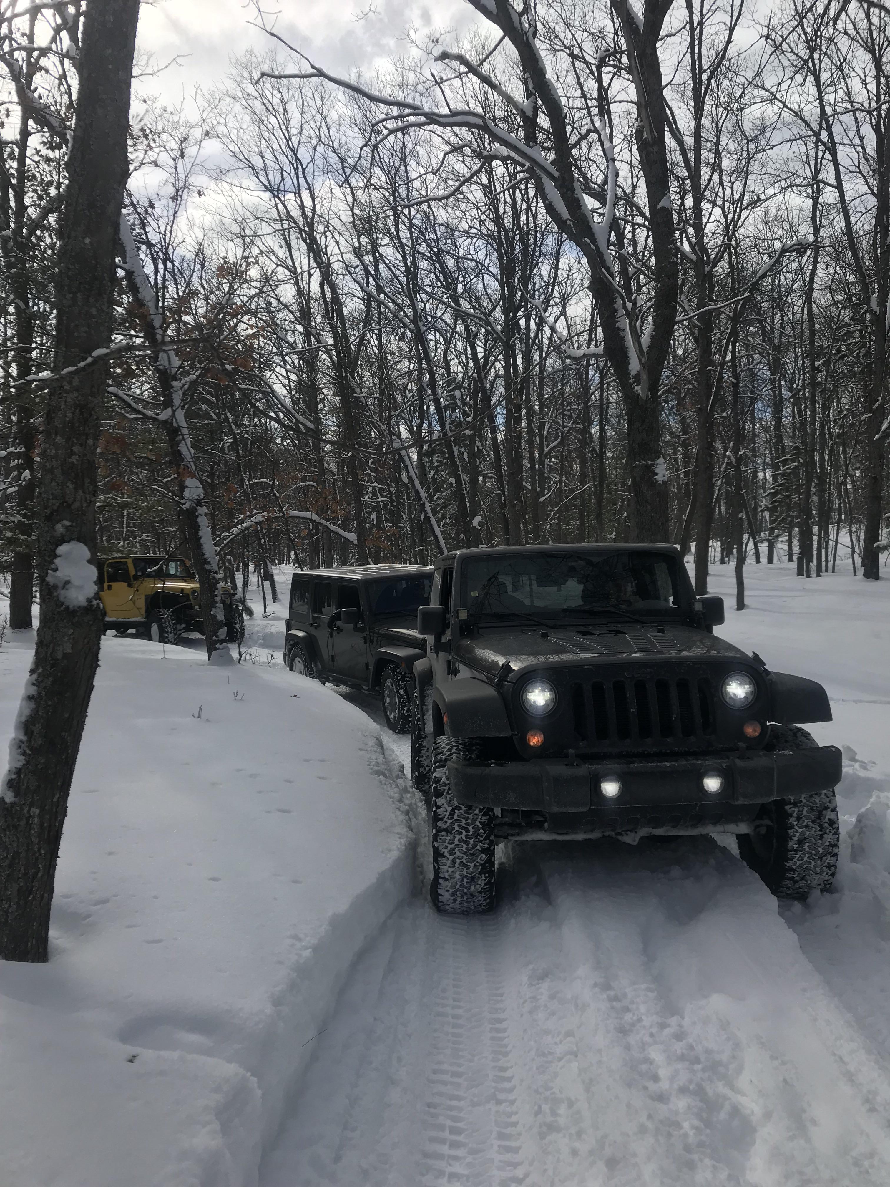 Snow wheeling in Grayling, Michigan this weekend in 18” of snow. She