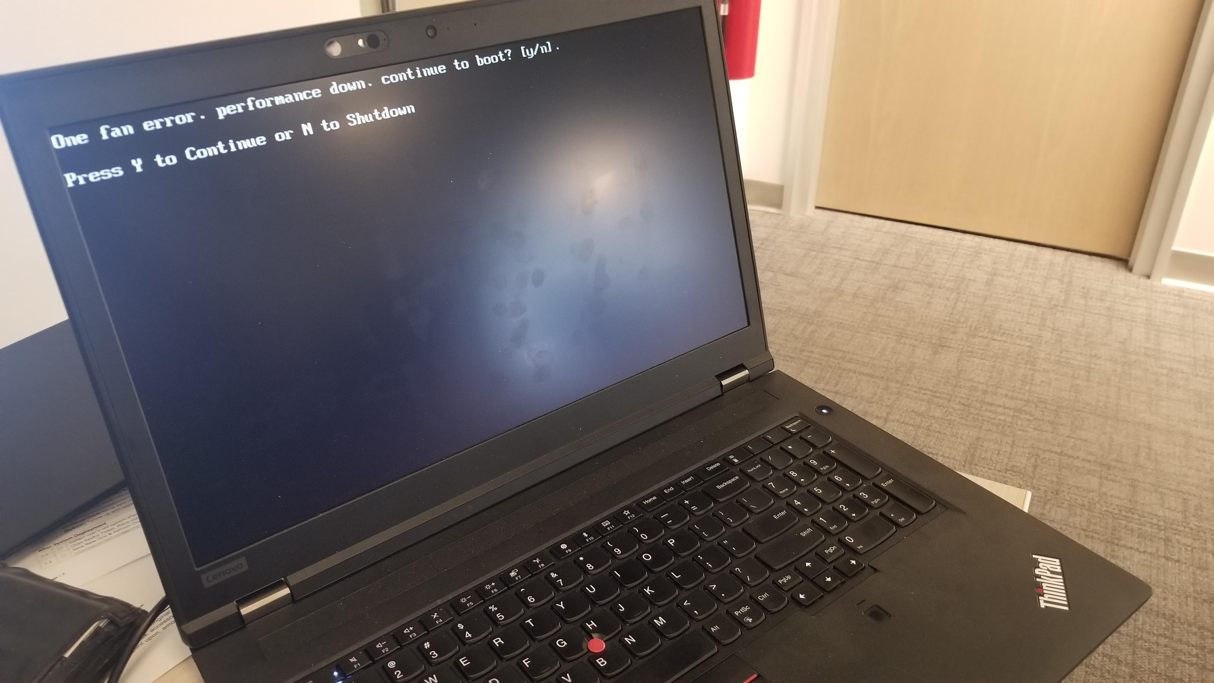 One Fan Error Thinkpad P72 r/thinkpad