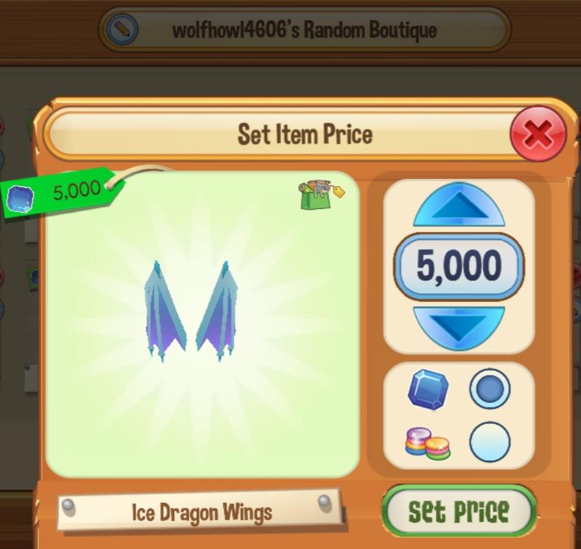 Ice Dragon Wings for sale (willing to lower) r/AnimalJam