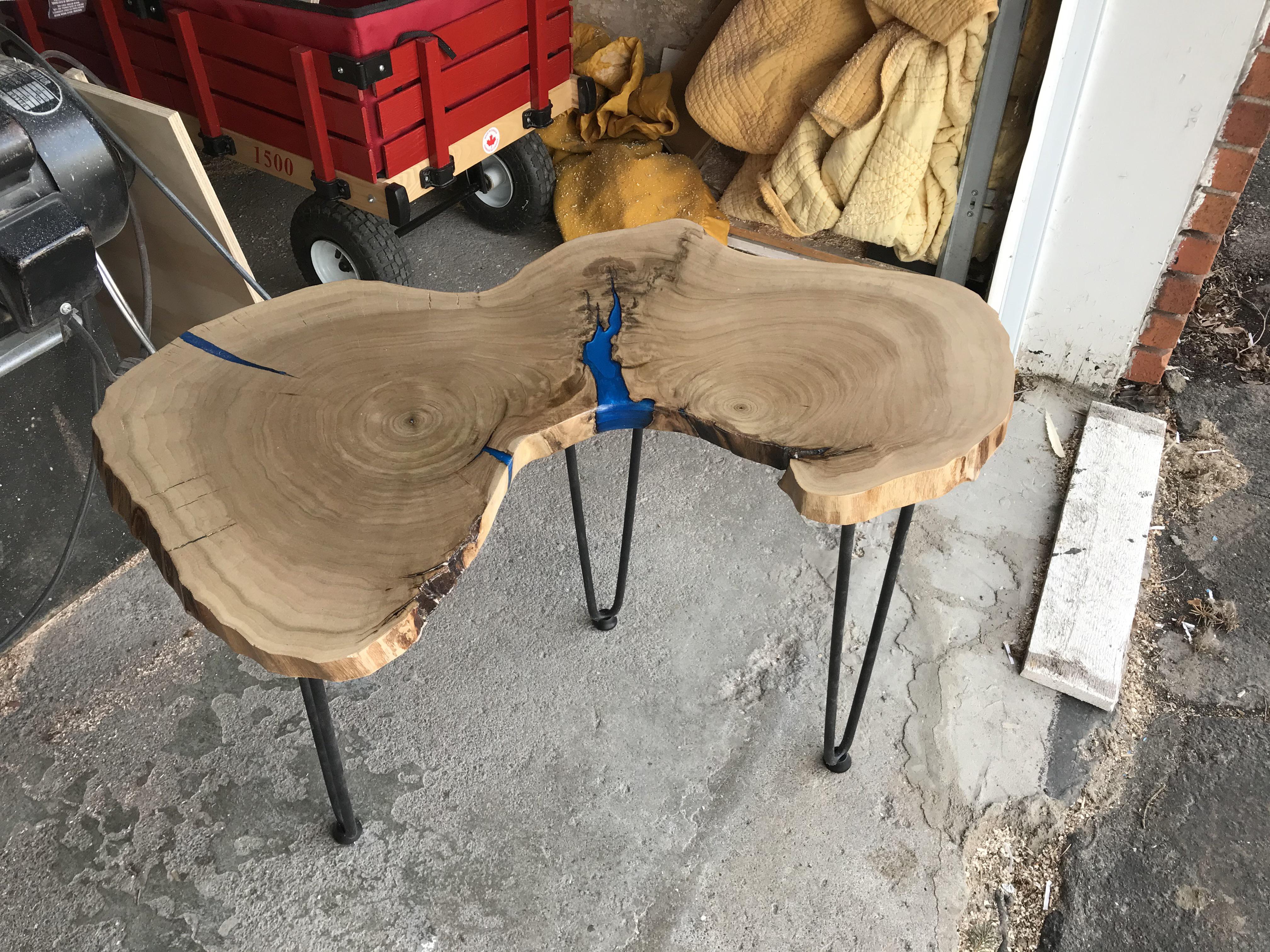 Just finished this table! Not perfect, but still a first. Finished with