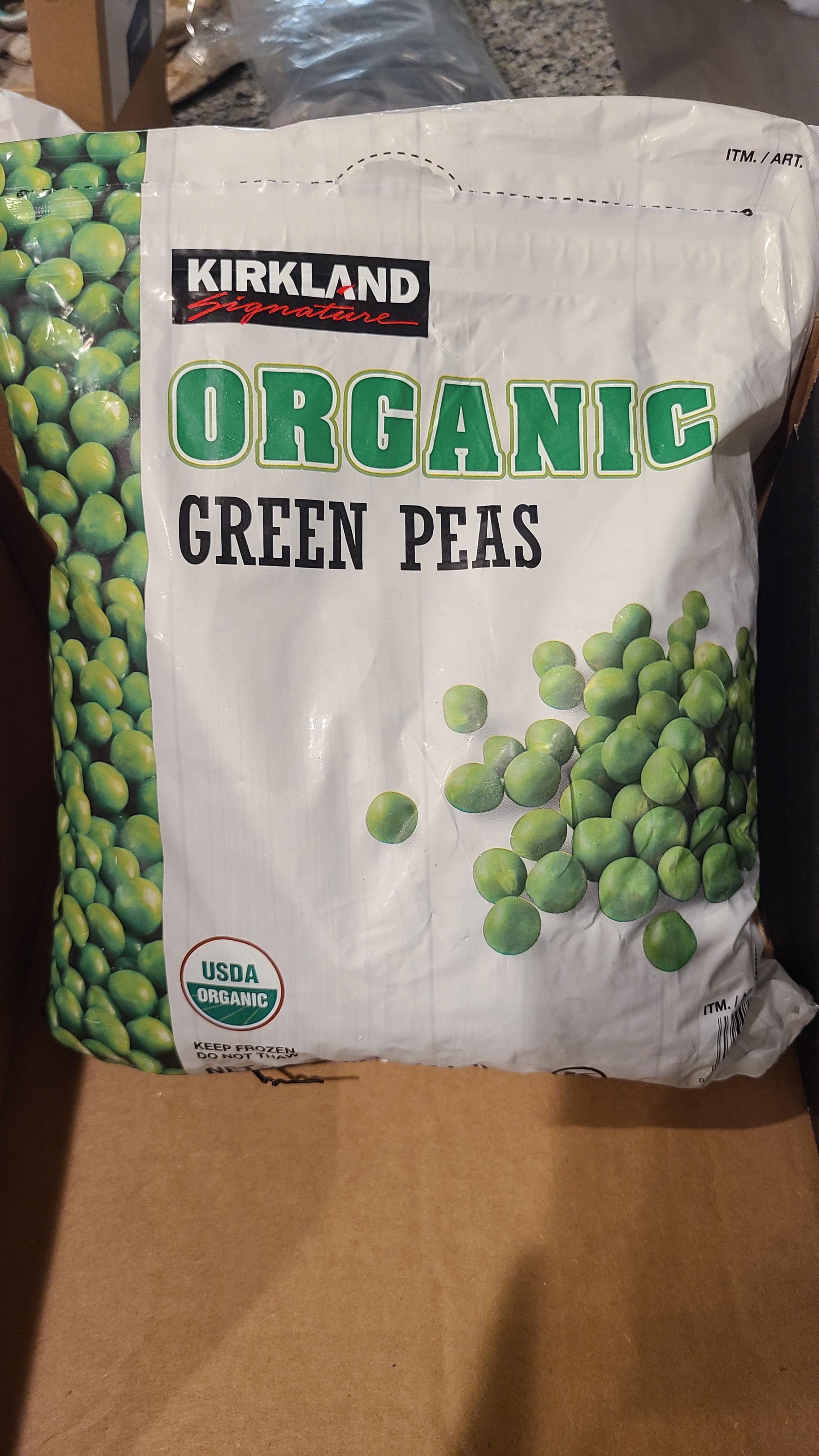 Kirkland Organic Green Peas. A great summer treat for your poultry. r