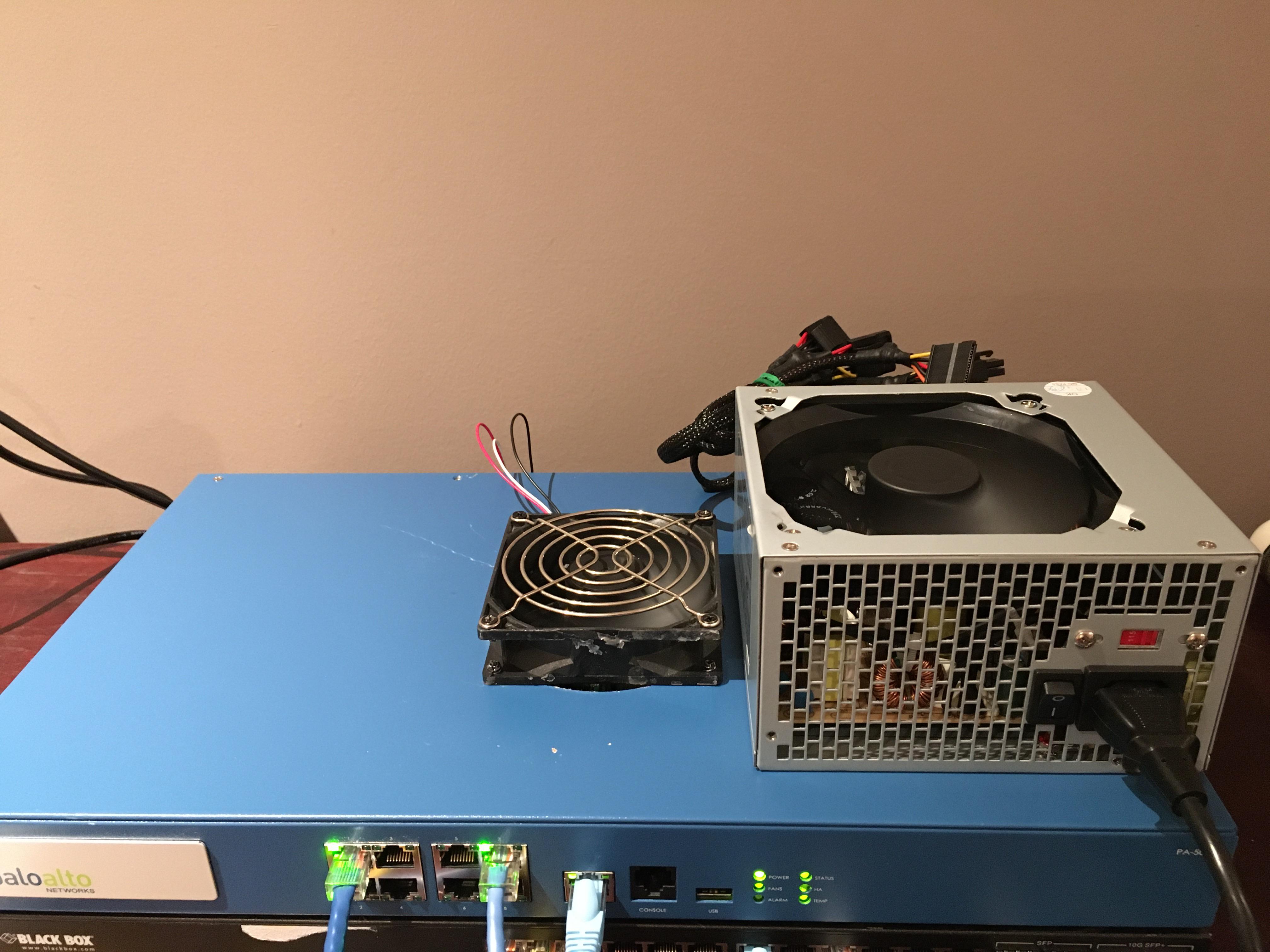PA500 Modifications. Quiet ATX psu, quiet 80mm fan; underneath = quiet