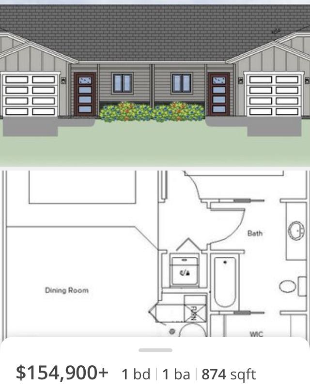 Someone made a 1 bedroom 1 bath with 879 sqft townhome for over 150,000. Goodbye South Dakota