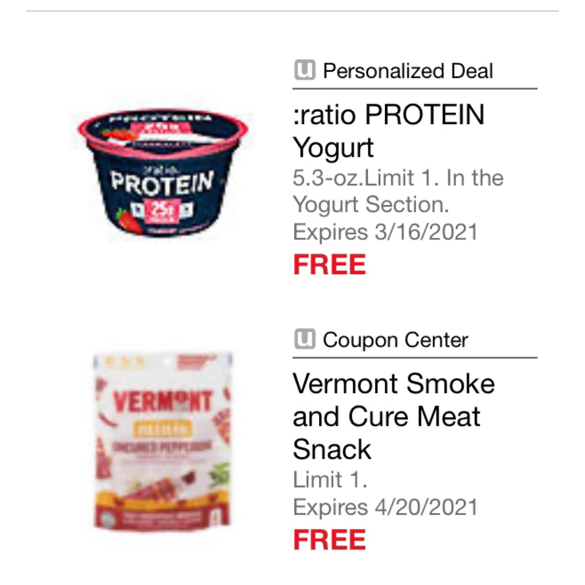 [SELECT SAFEWAY/ALBERTSONS/ETC] Free Ratio Keto Yogurt and Free Vermont
