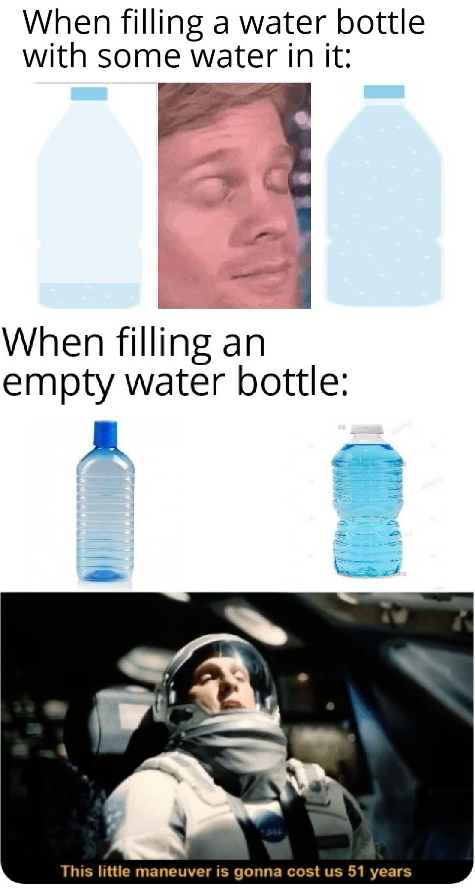 filling a water bottle in a nutshell r/memes