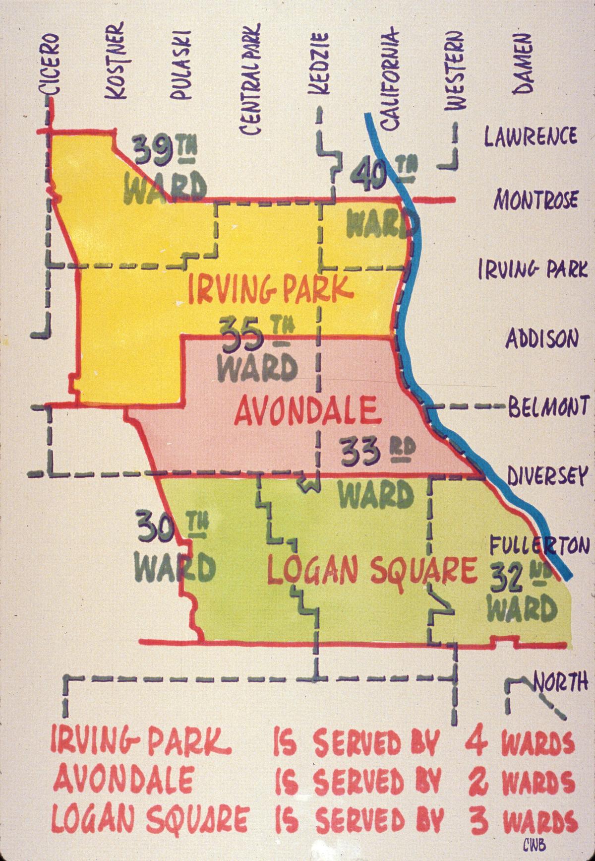 Irving ParkAvondaleLogan Square Community areas and wards, circa 1980