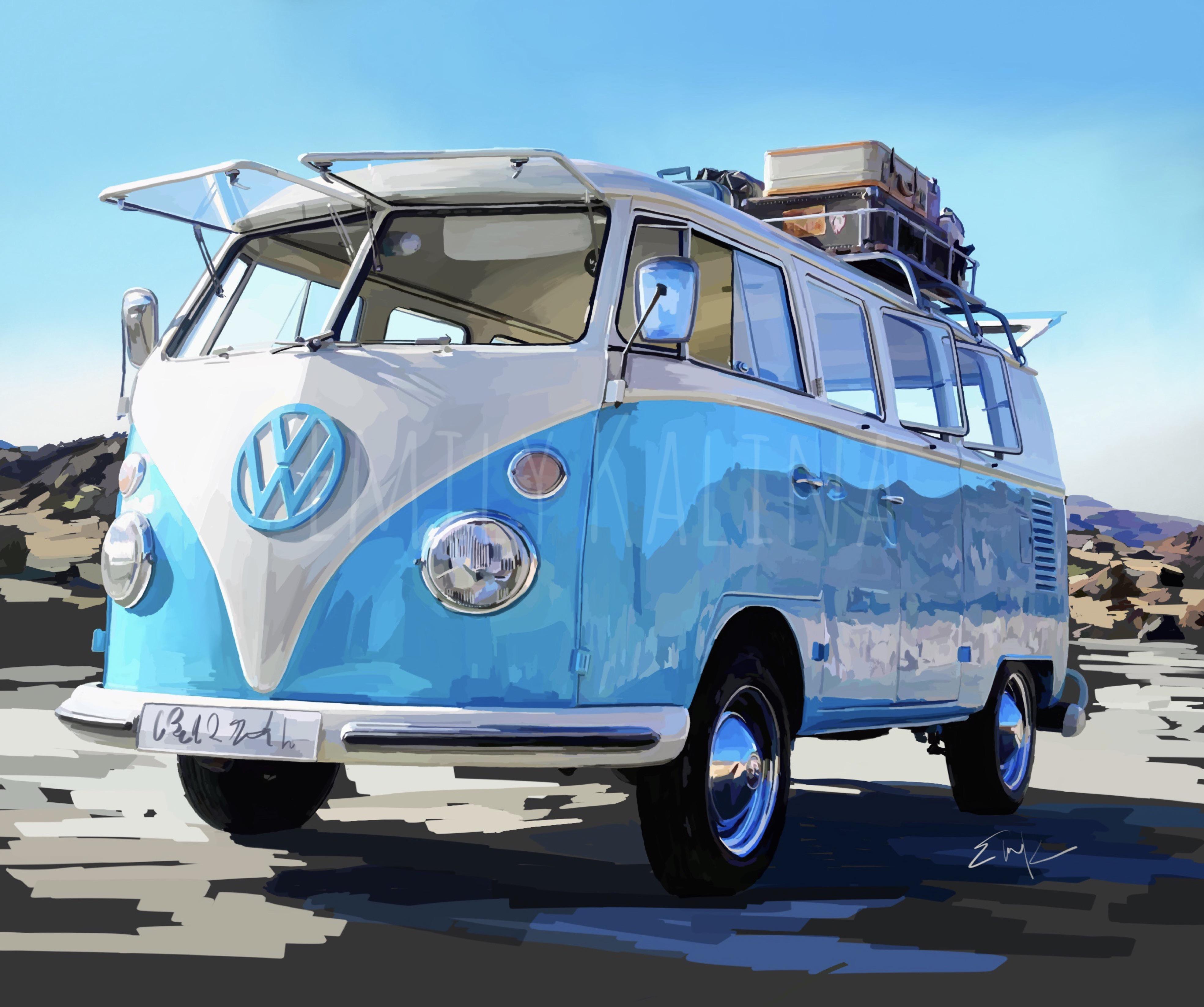 Just finished this painting of a van like my parents had when I was