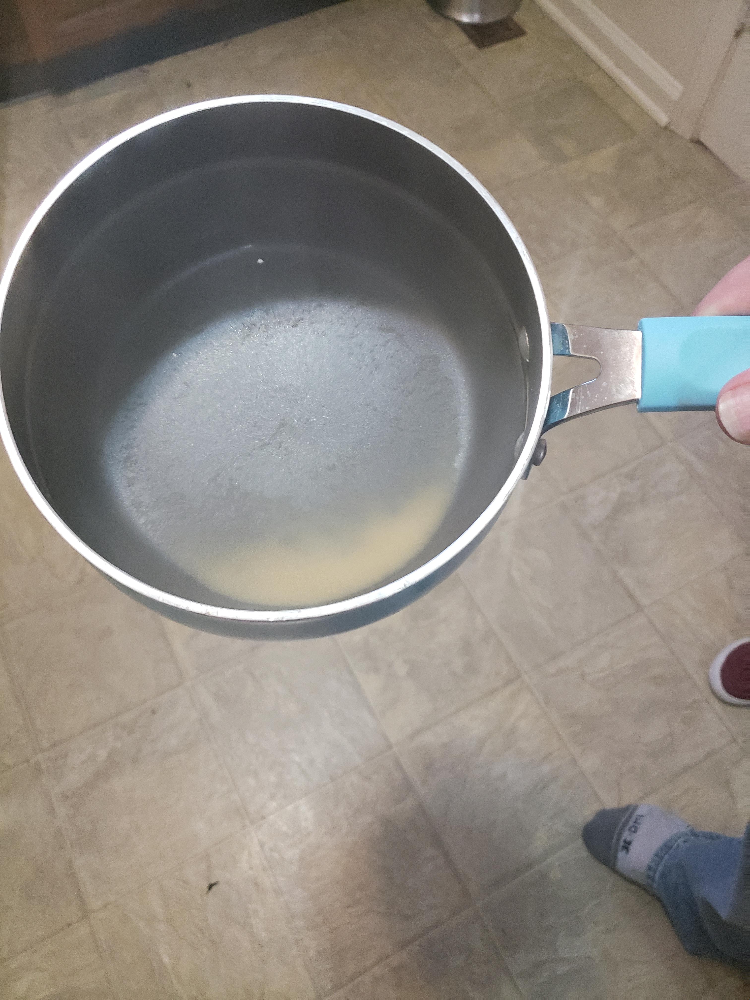 After boiling our water, we have these small, >1mm sized silt type