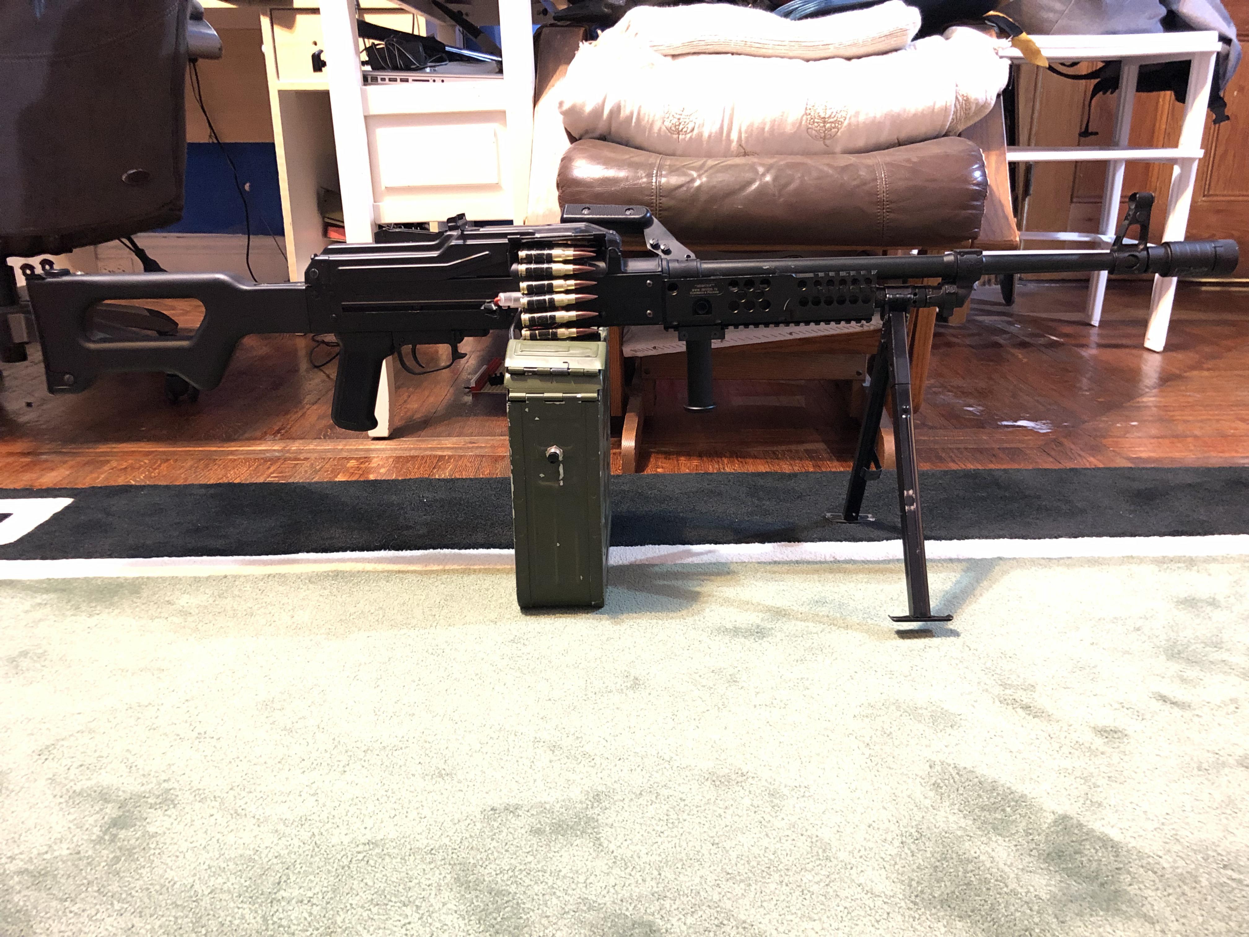 PKM with a 20,000 round real steel box mag for when you don’t want to