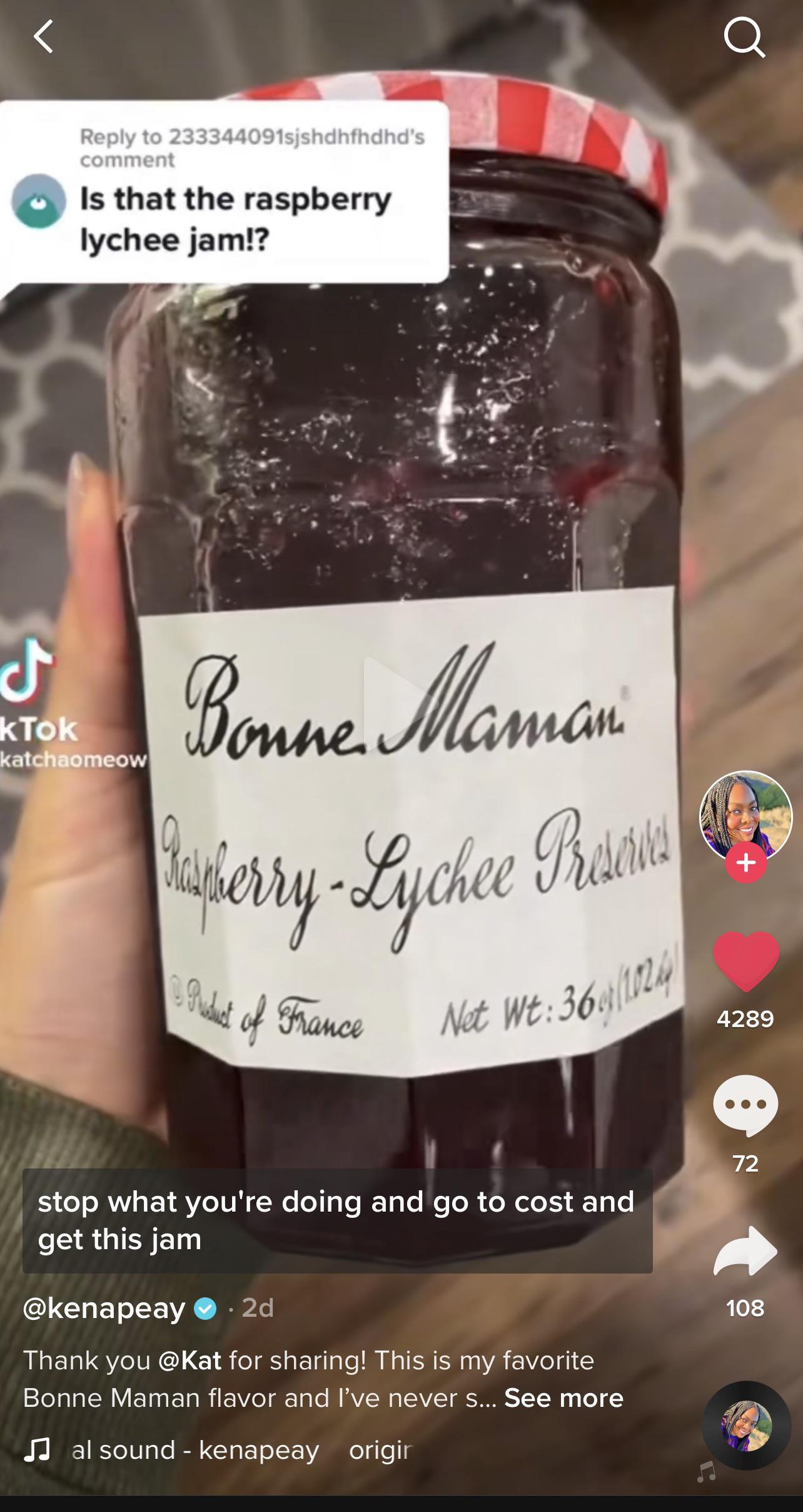Has anyone bought the RaspberryLychee Bonne Maman? What does it taste