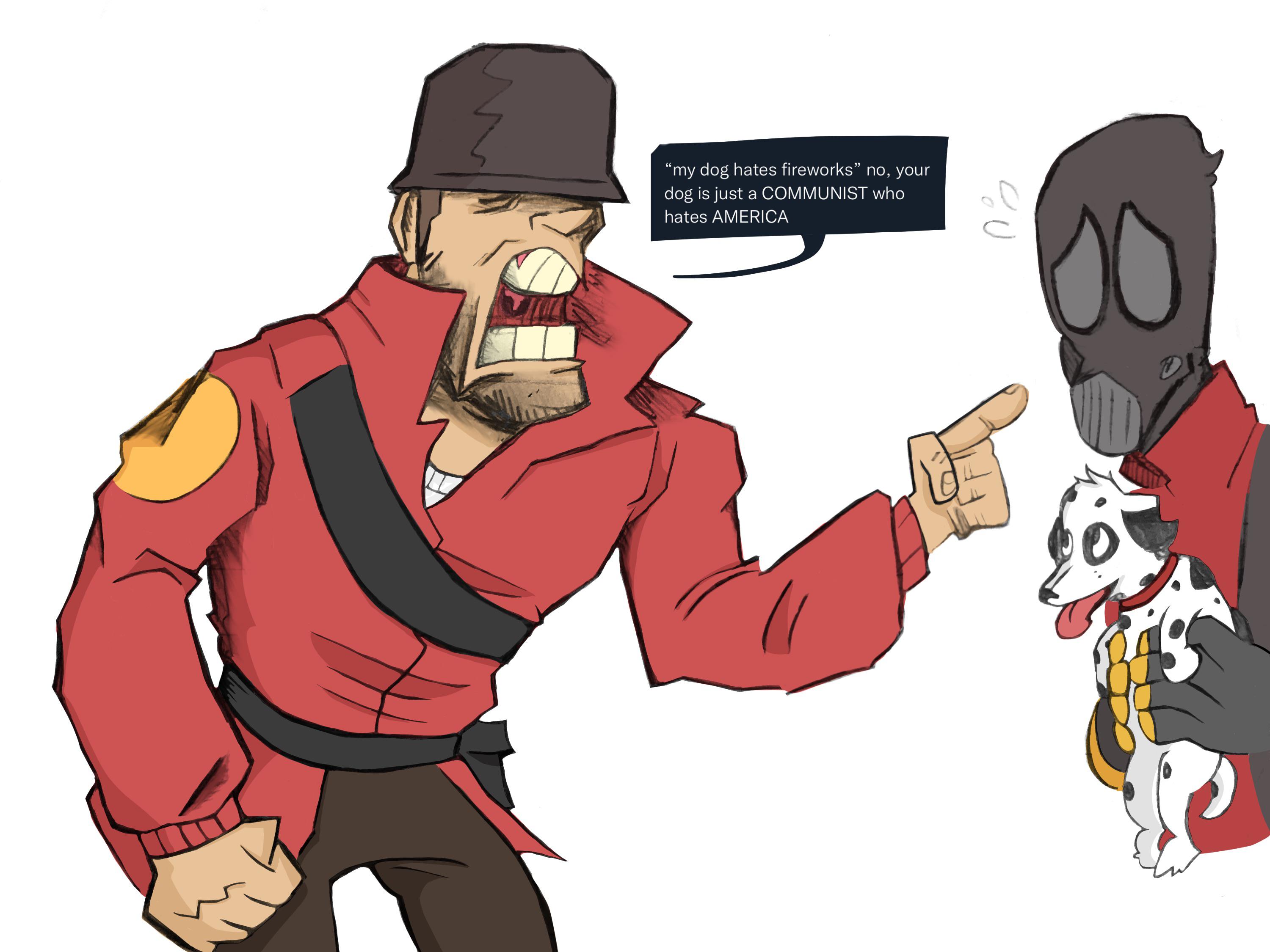 Just realized I love drawing soldier screaming r/tf2