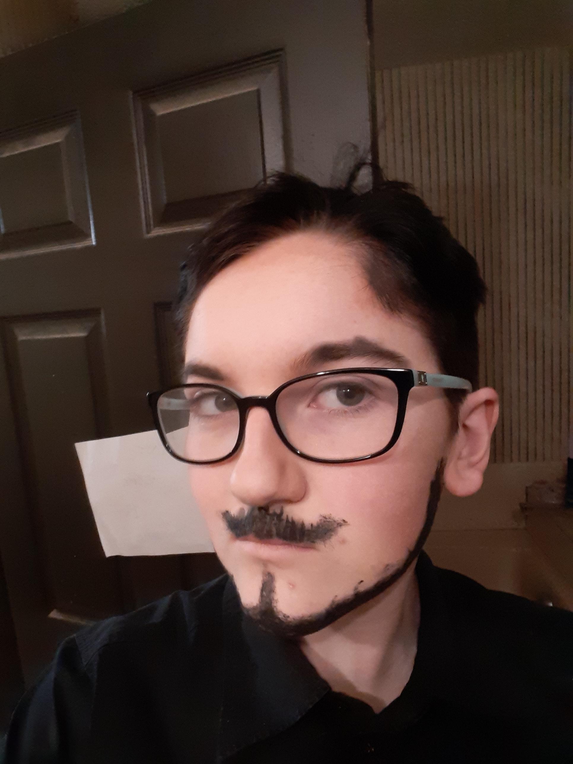 I dyed my hair, so now I get to learn how to do mascara beards! Not