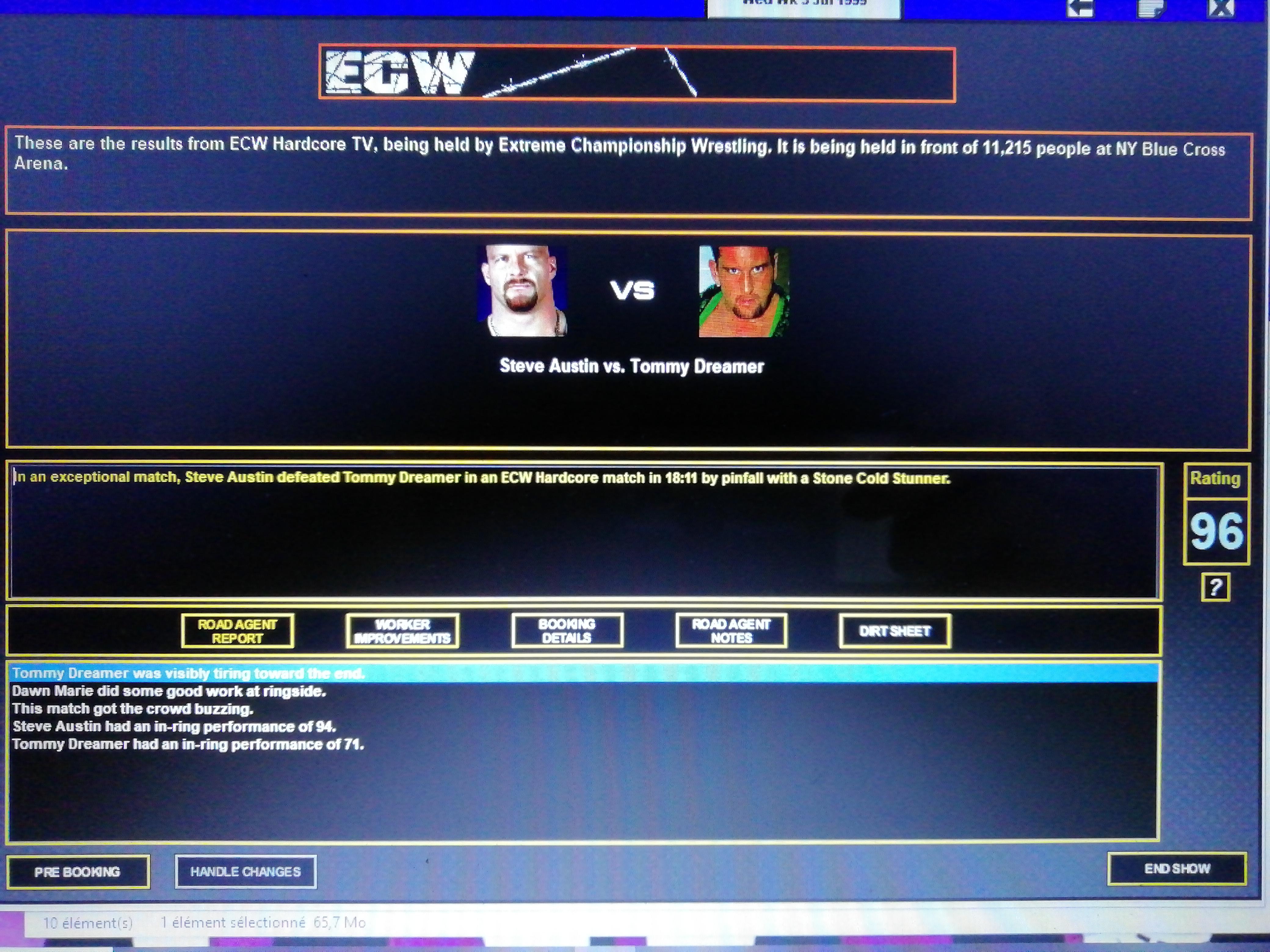 One of my highest rated matches and it's on a random TV tapping r