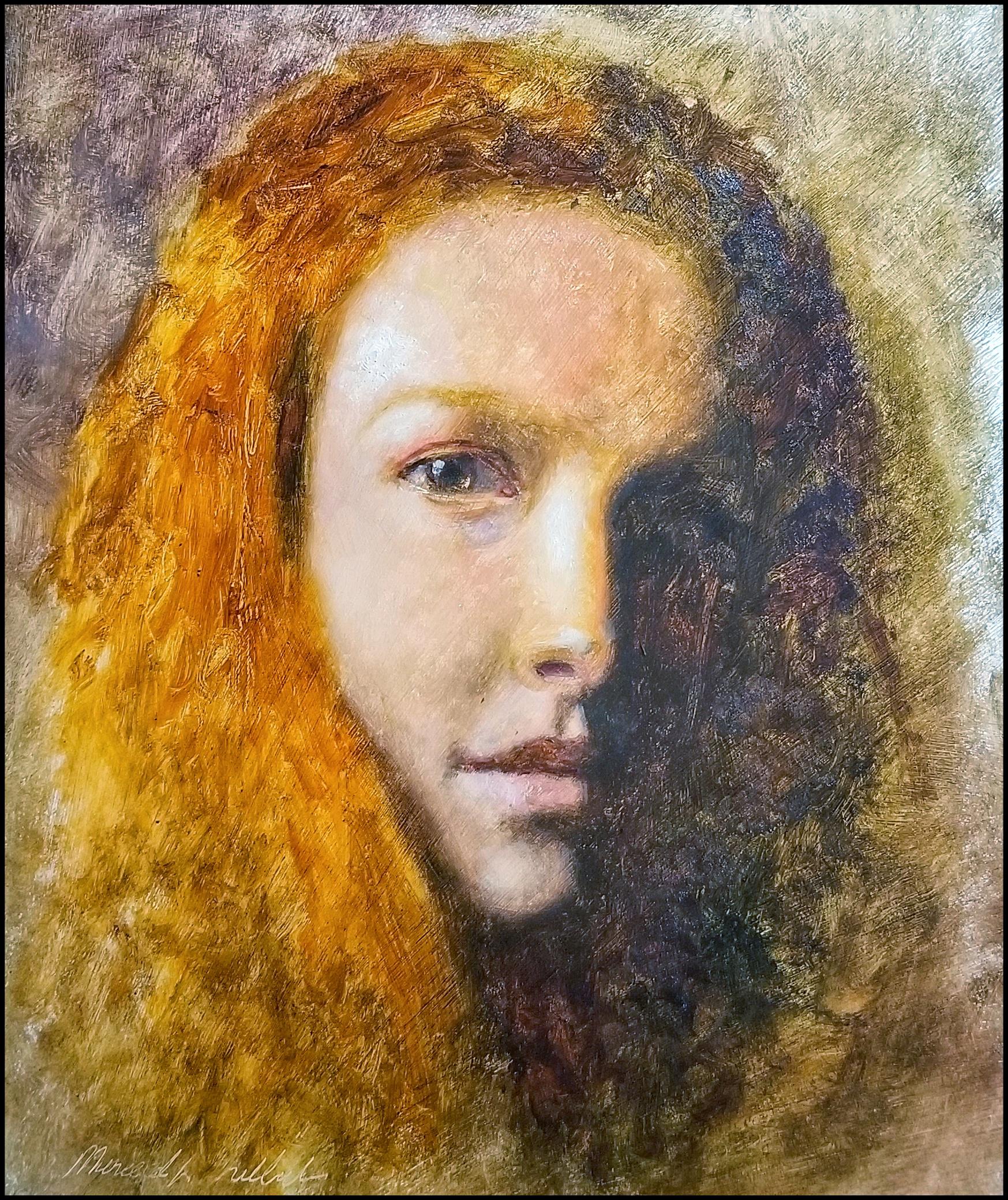 Head study , oil on gessoed paper. r/painting