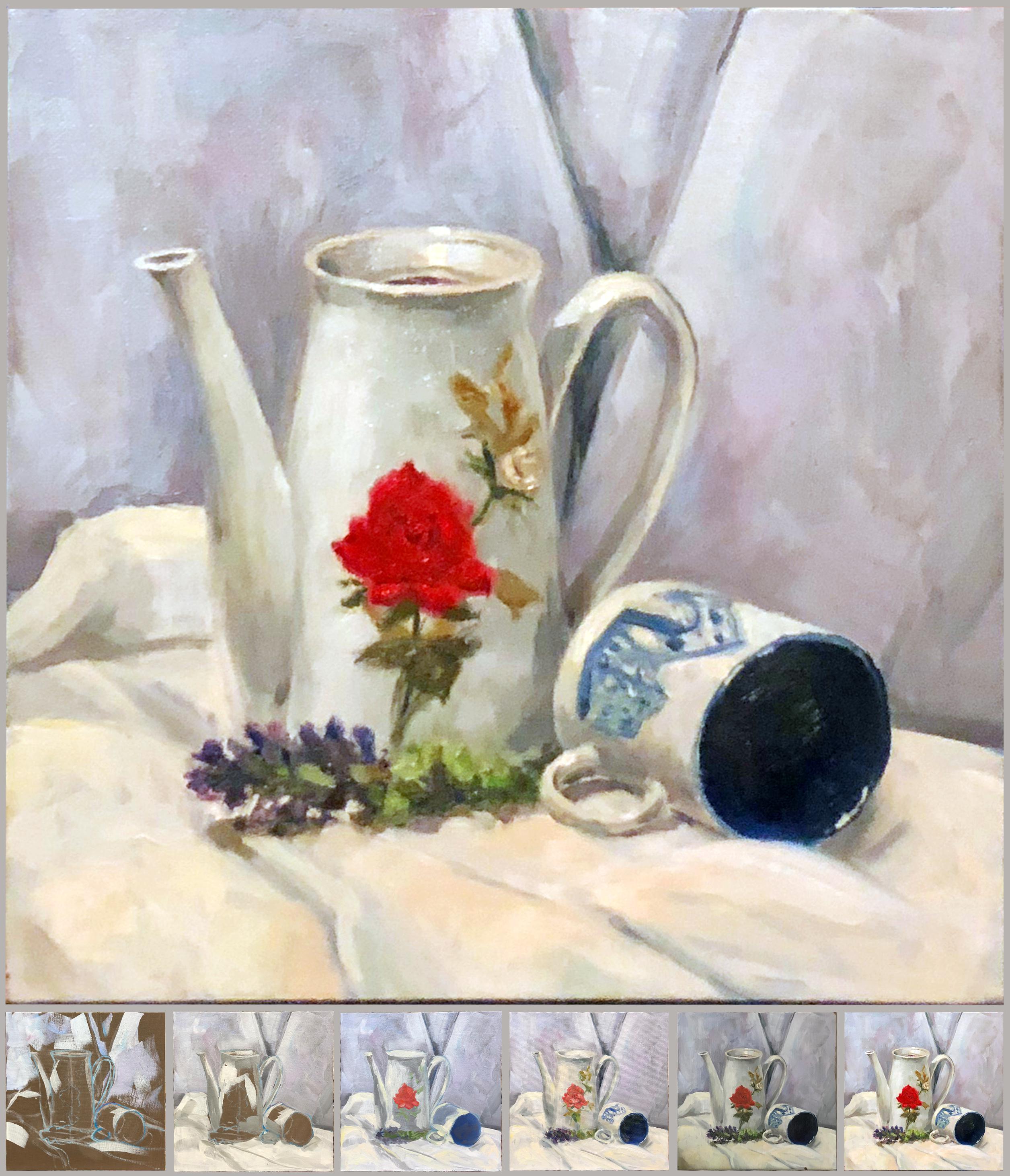 Still life with teapot and cup r/painting