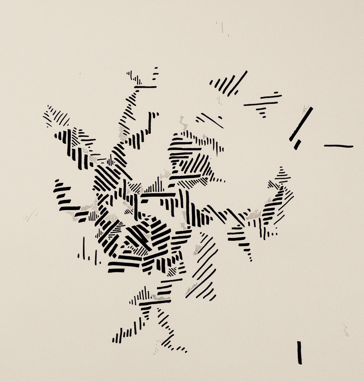 "Weight in Line" Ink on Paper, 24"x18" r/Art