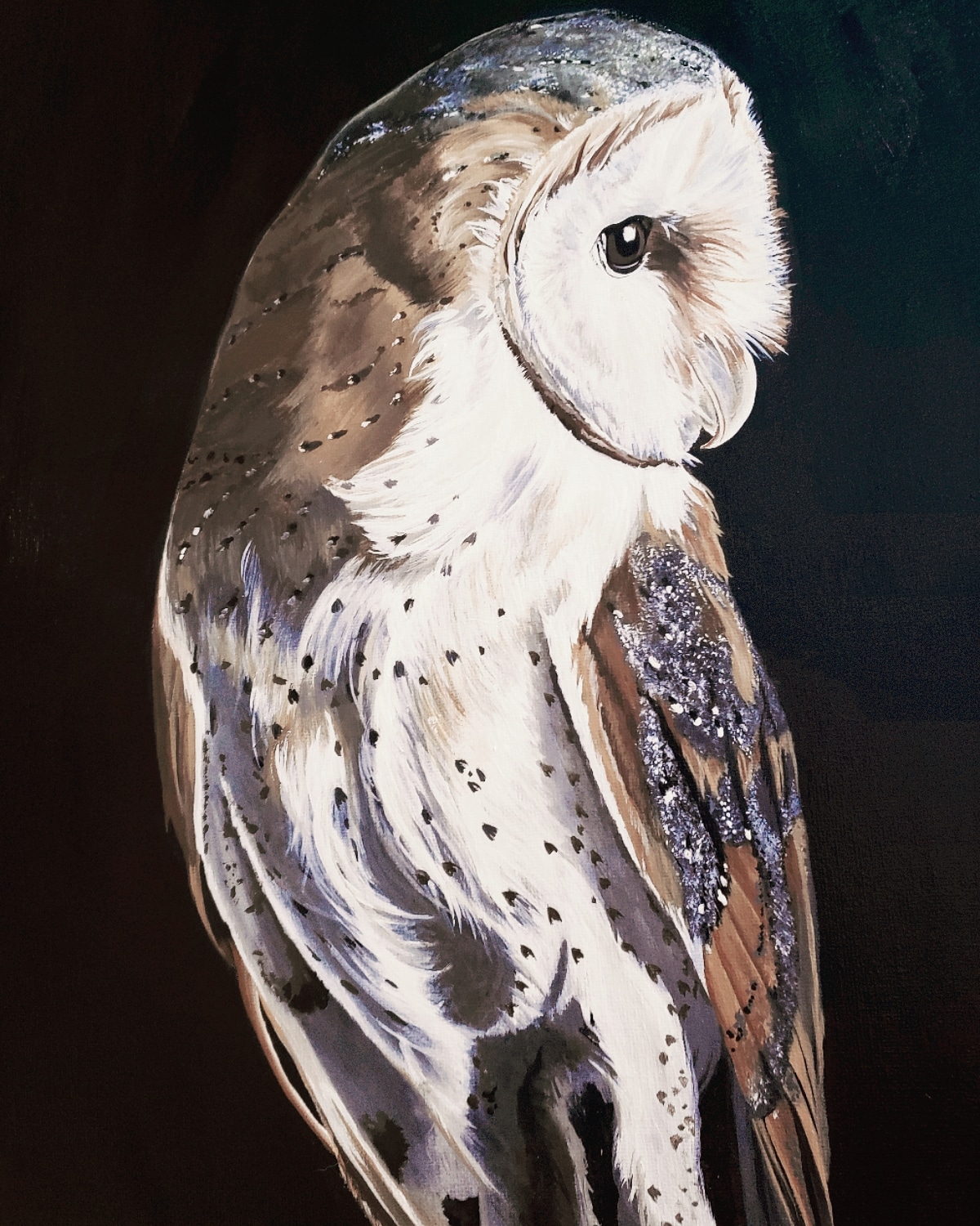 A barn owl painting I just finished r/Superbowl