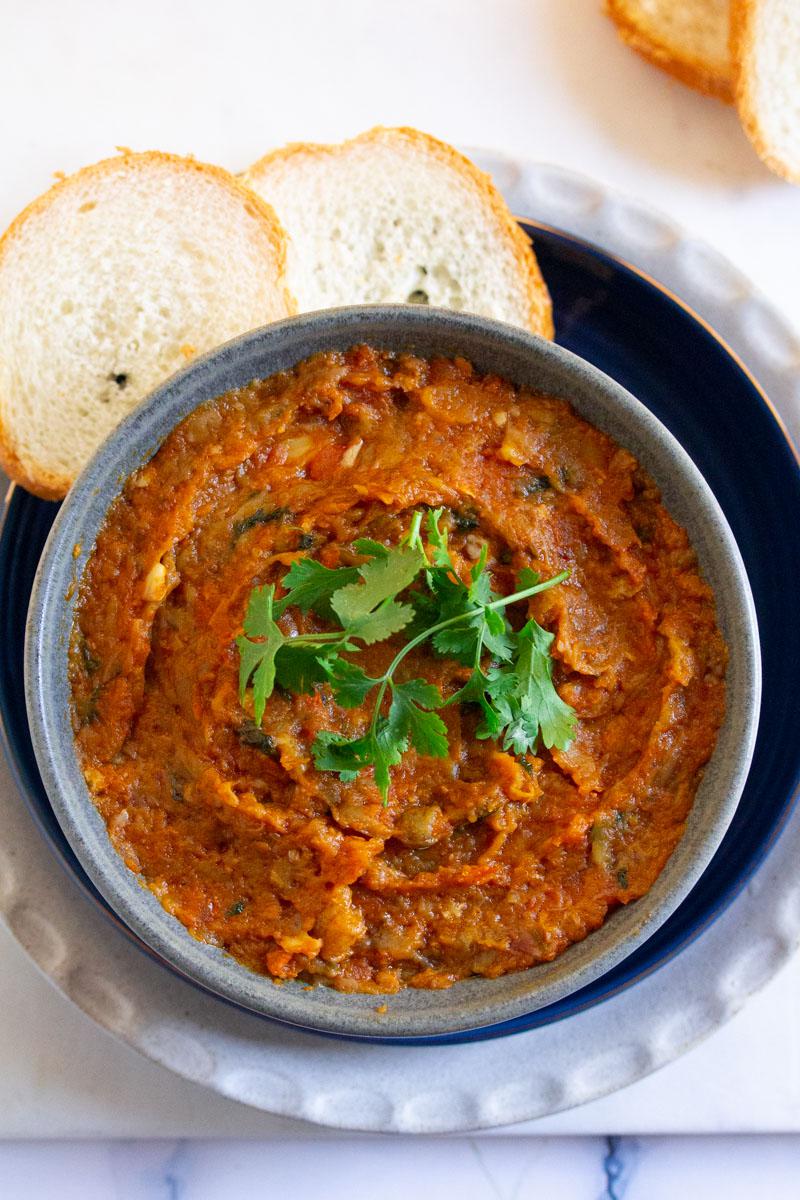 Moroccan Zaalouk A delicious and nutritious smoky eggplant dip. Serve