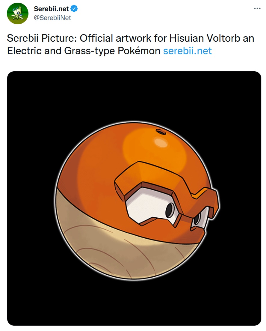 Serebii Hisuian Voltorb an Electric and Grasstype Pokémon pokemon