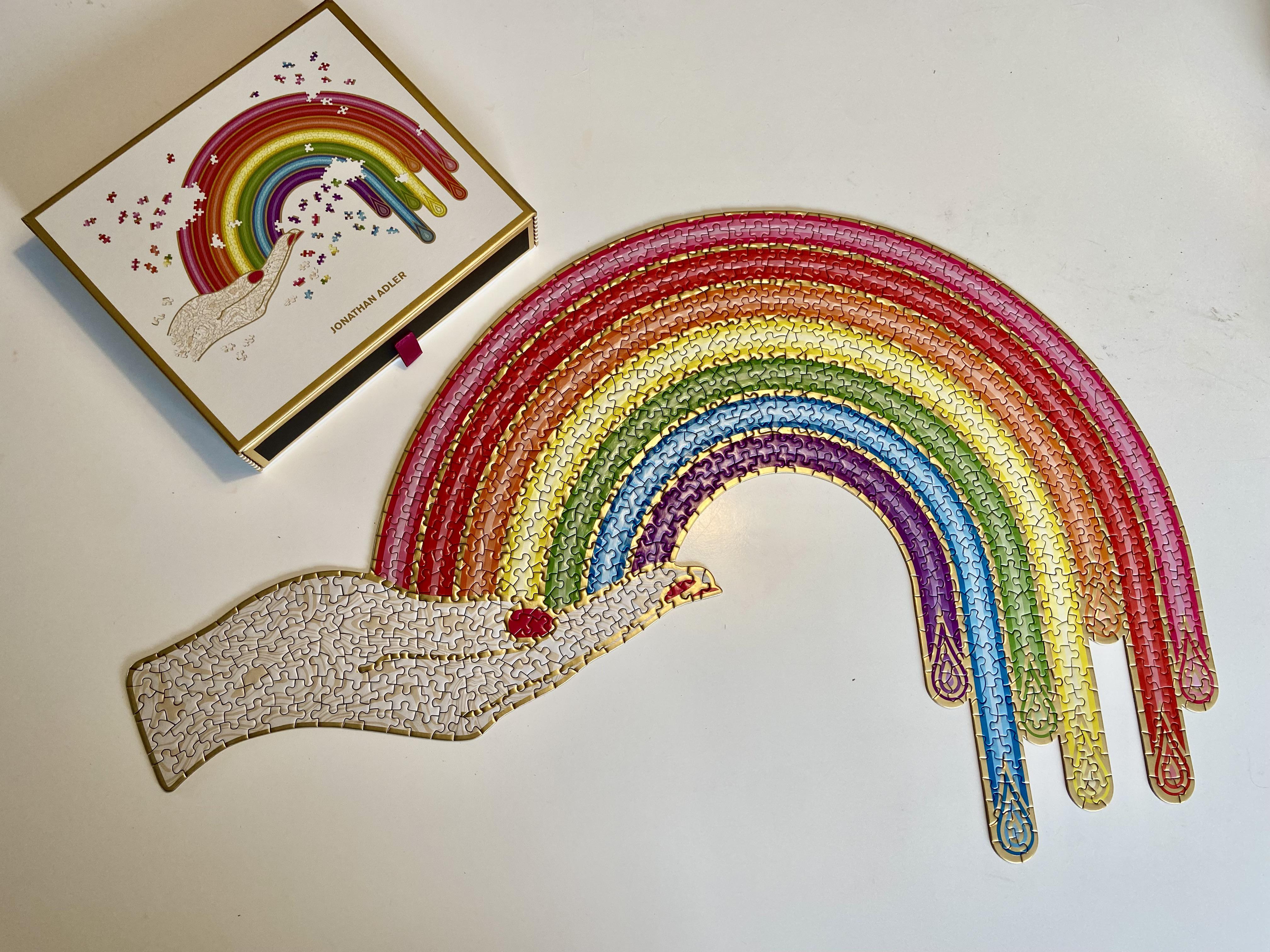 750 piece Jonathan Adler shaped foil puzzle pretty & pretty easy r